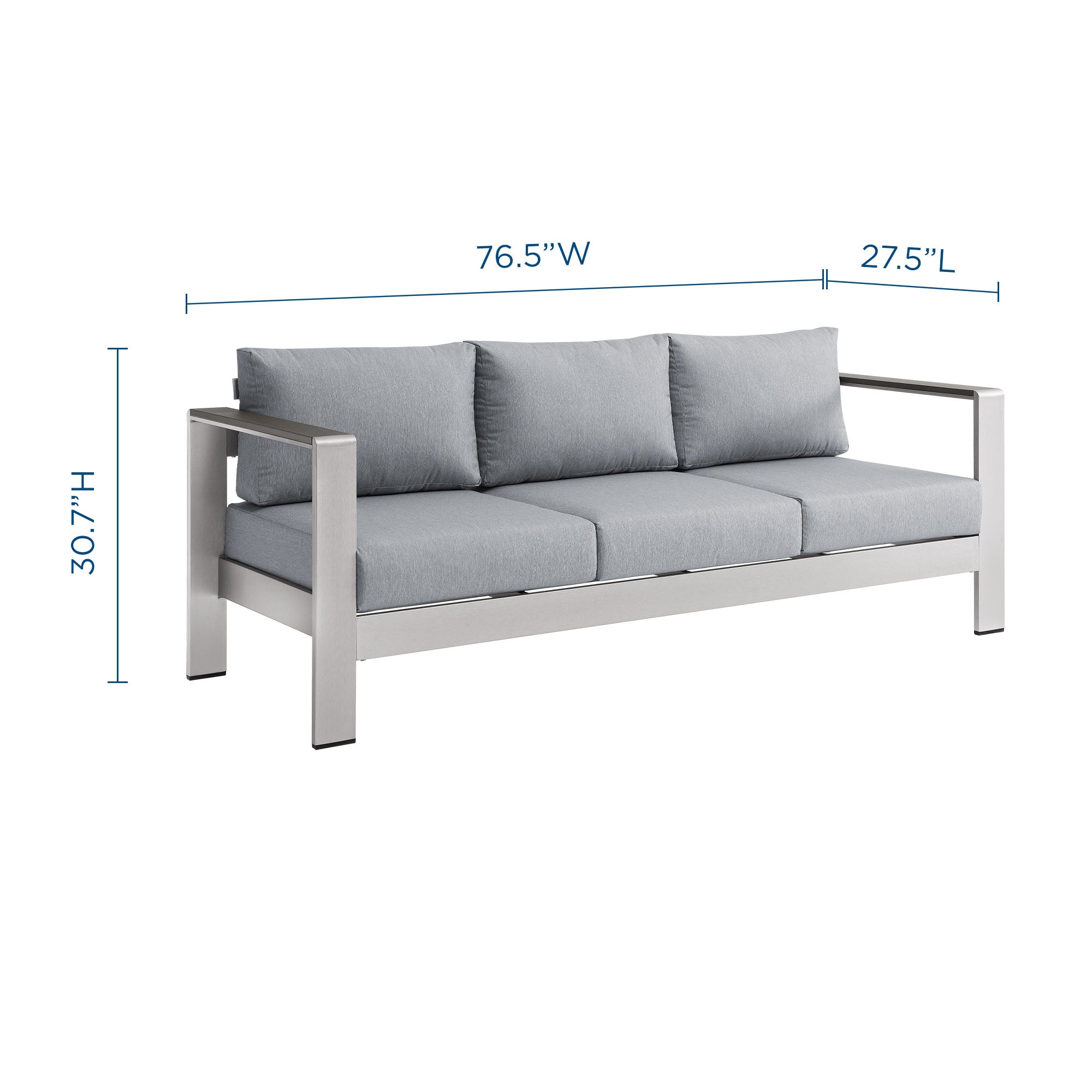 Shore Outdoor Patio Aluminum Sofa by Modway