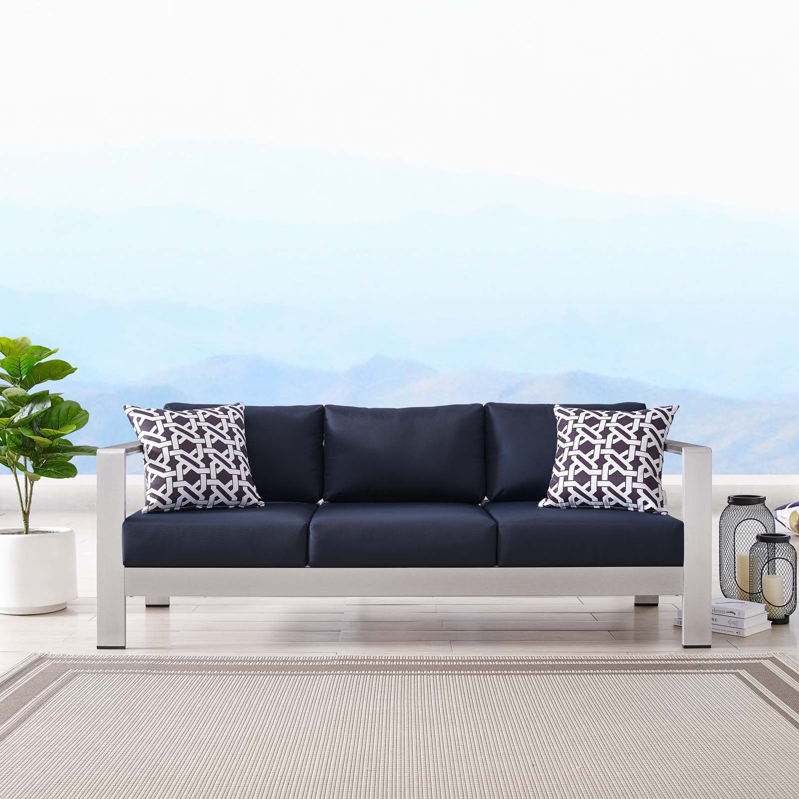 Shore Outdoor Patio Aluminum Sofa by Modway