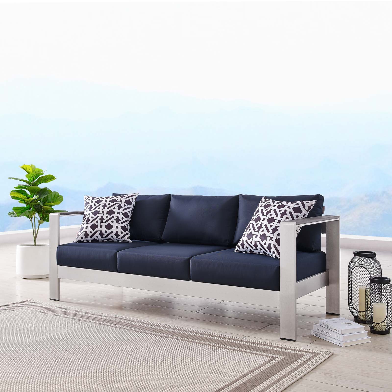 Shore Outdoor Patio Aluminum Sofa by Modway