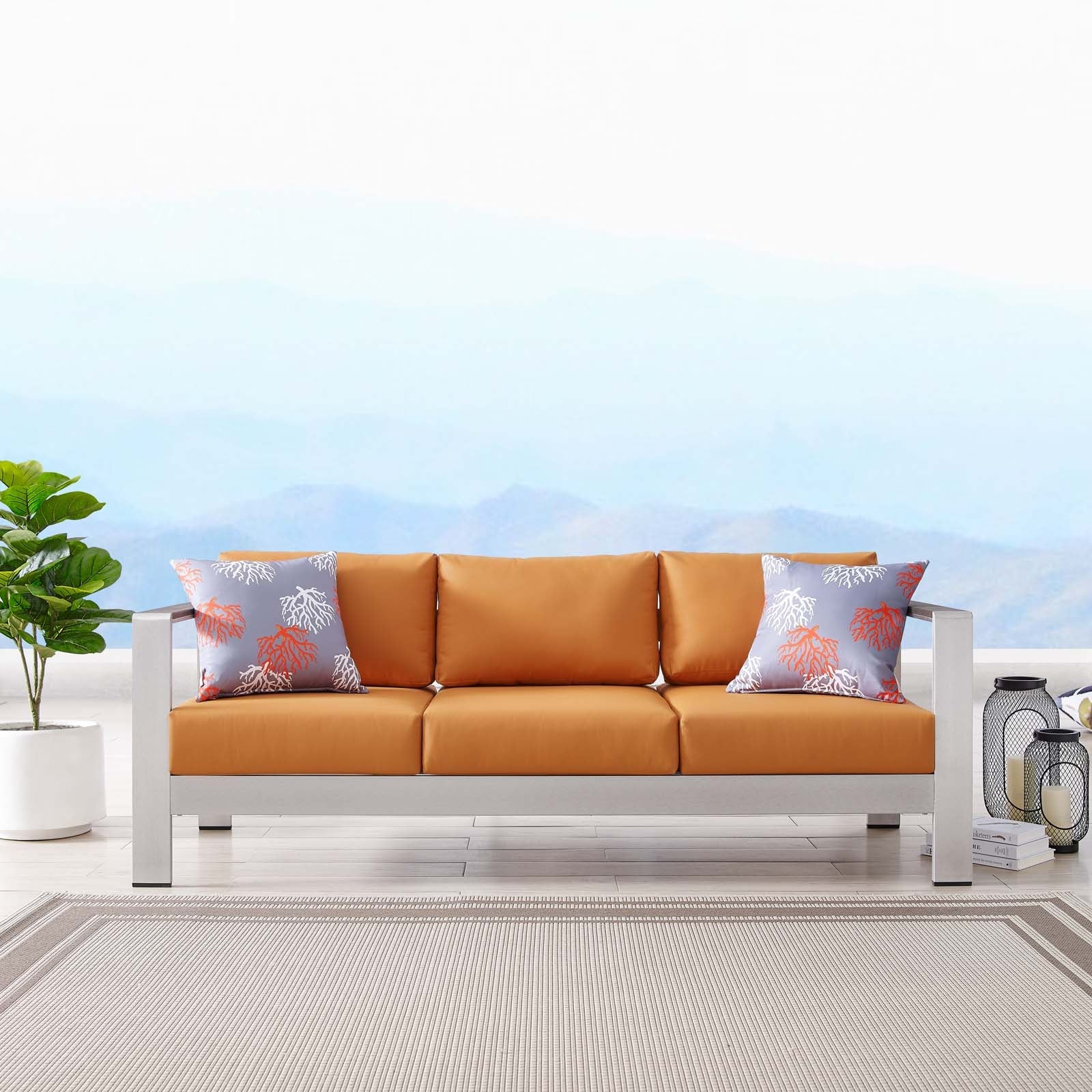 Shore Outdoor Patio Aluminum Sofa by Modway