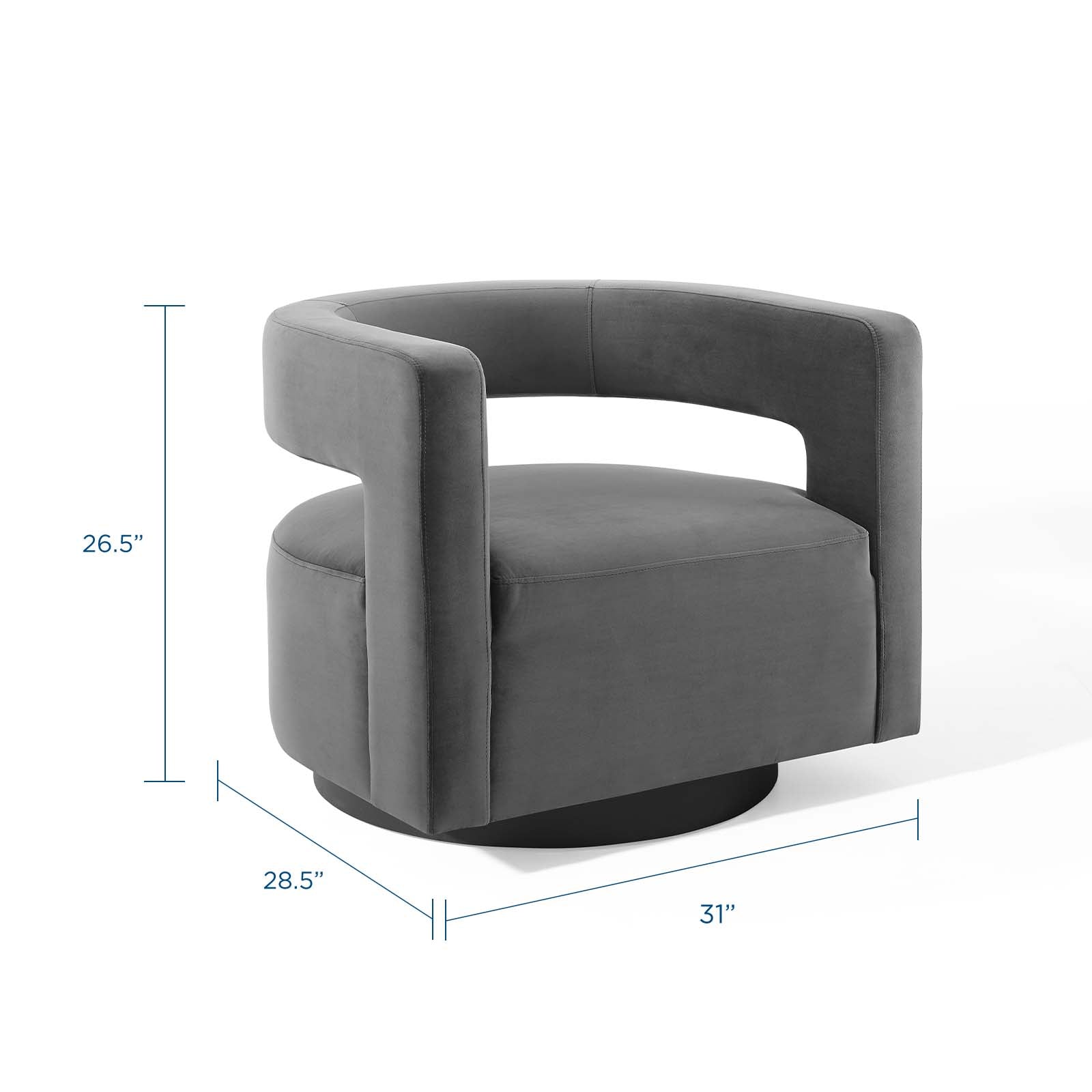 Spin Cutaway Performance Velvet Swivel Armchair by Modway