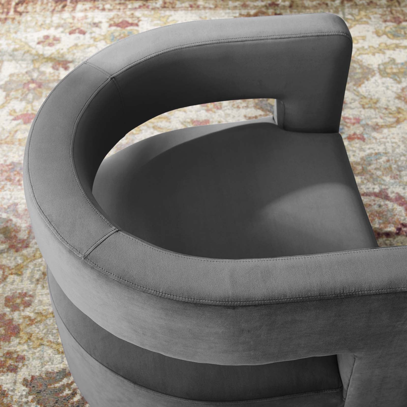Spin Cutaway Performance Velvet Swivel Armchair by Modway