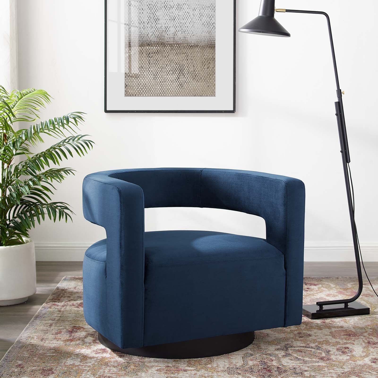 Spin Cutaway Performance Velvet Swivel Armchair by Modway