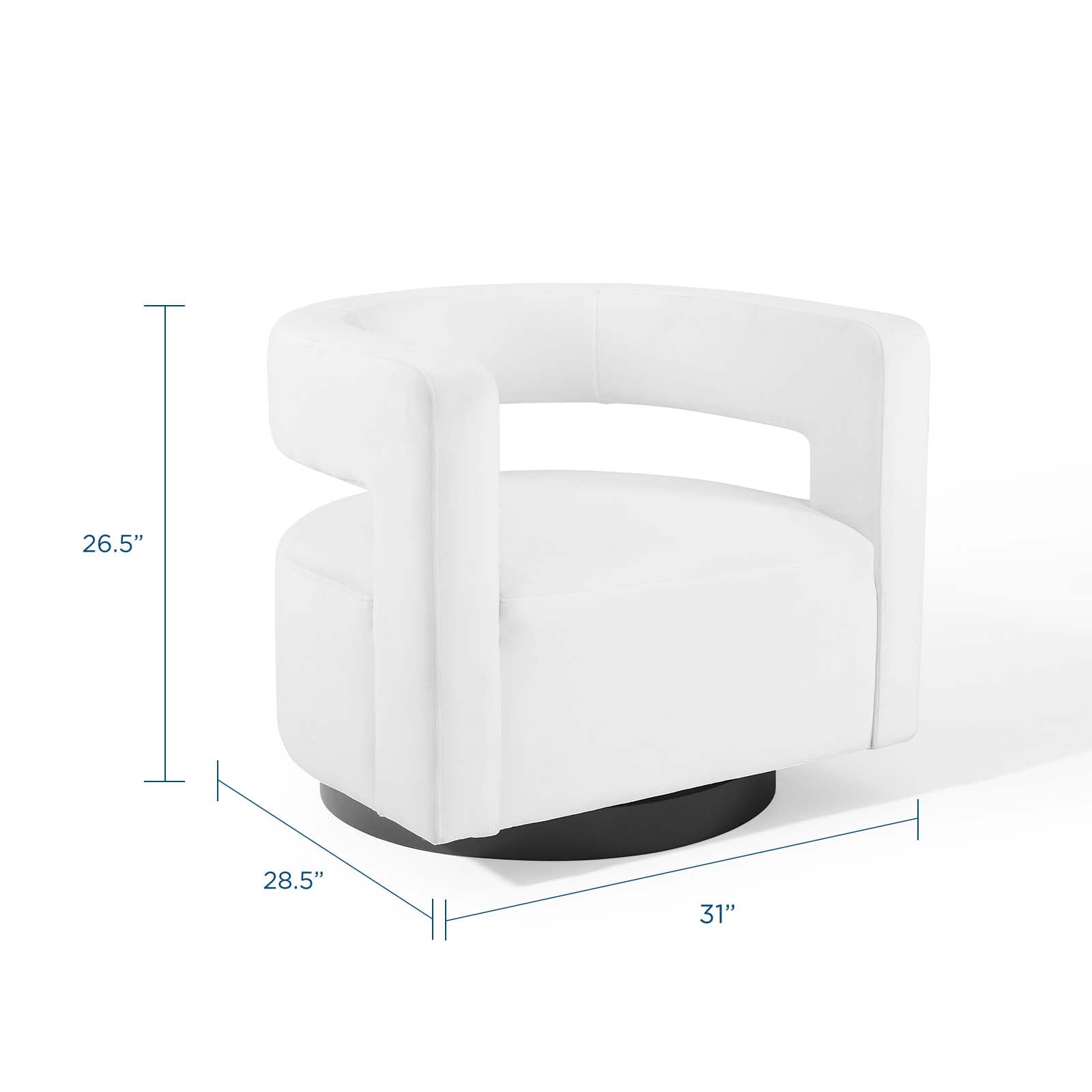 Spin Cutaway Performance Velvet Swivel Armchair by Modway