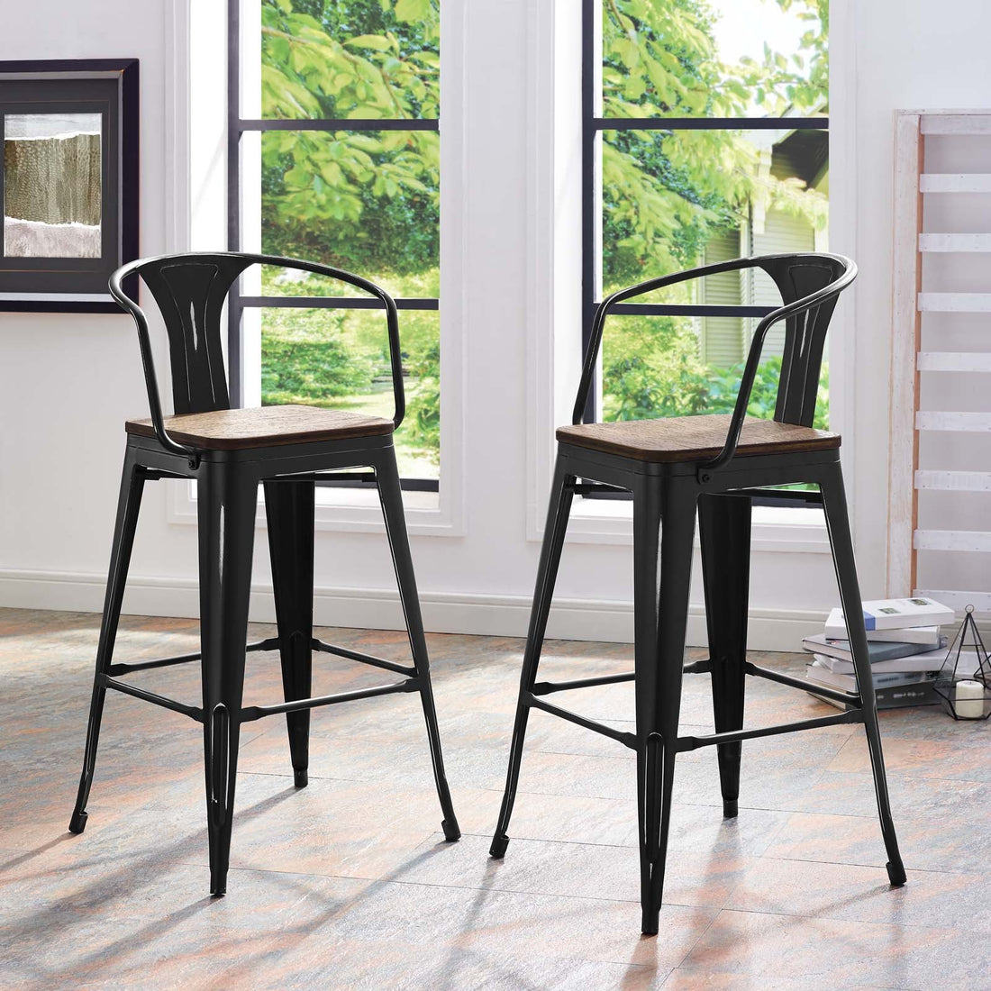 Promenade Bar Stool Set of 2 by Modway