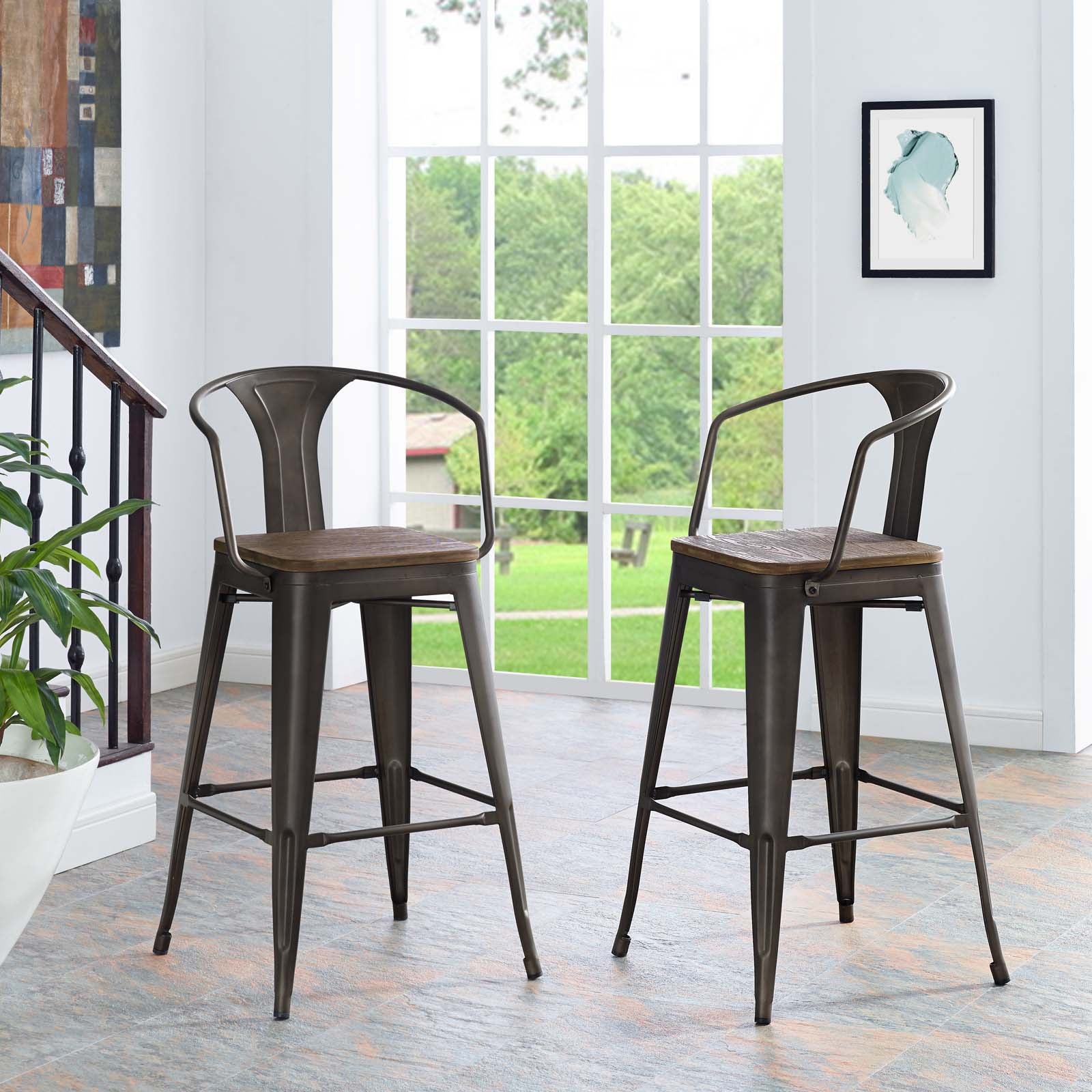 Promenade Bar Stool Set of 2 by Modway