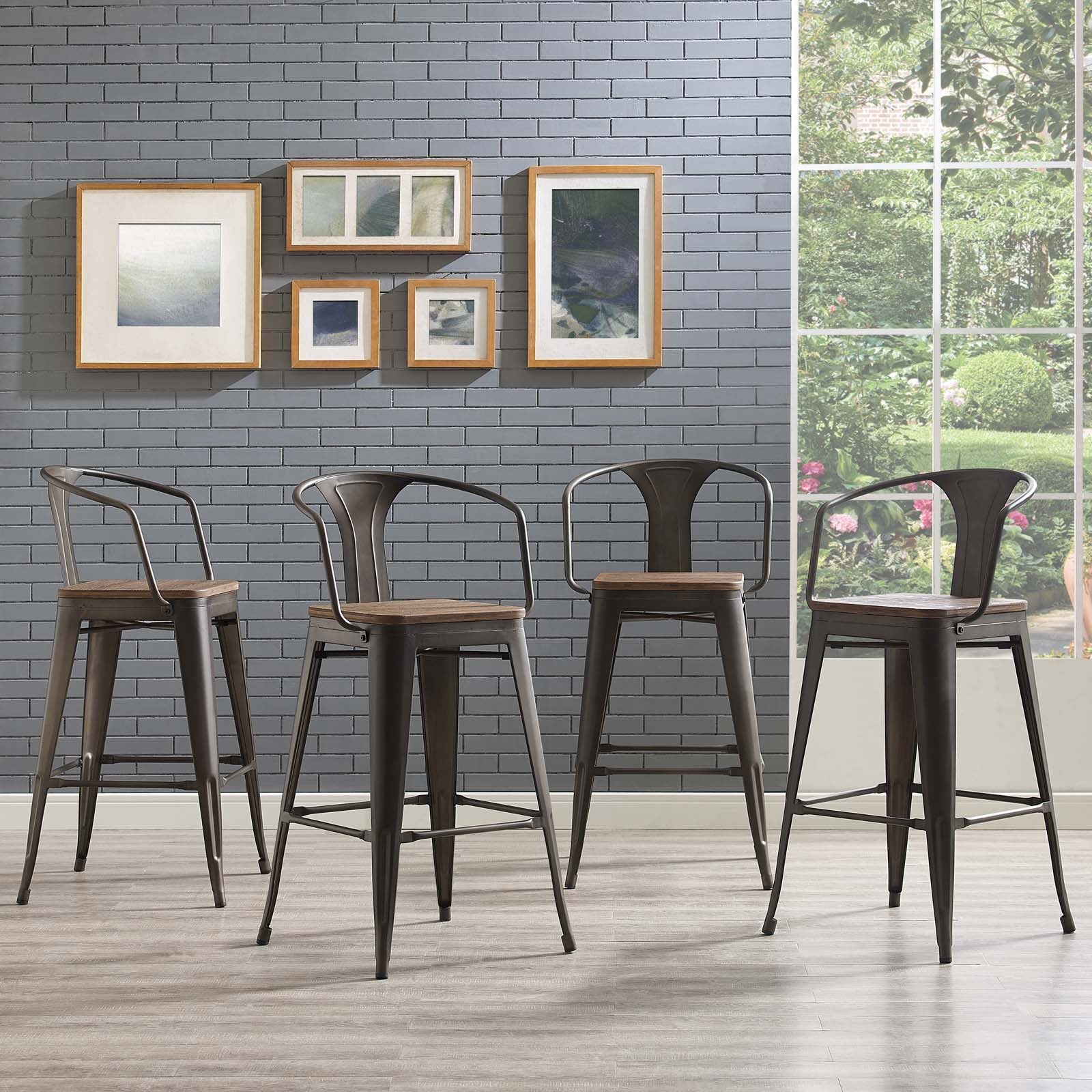 Promenade Bar Stool Set of 4 by Modway