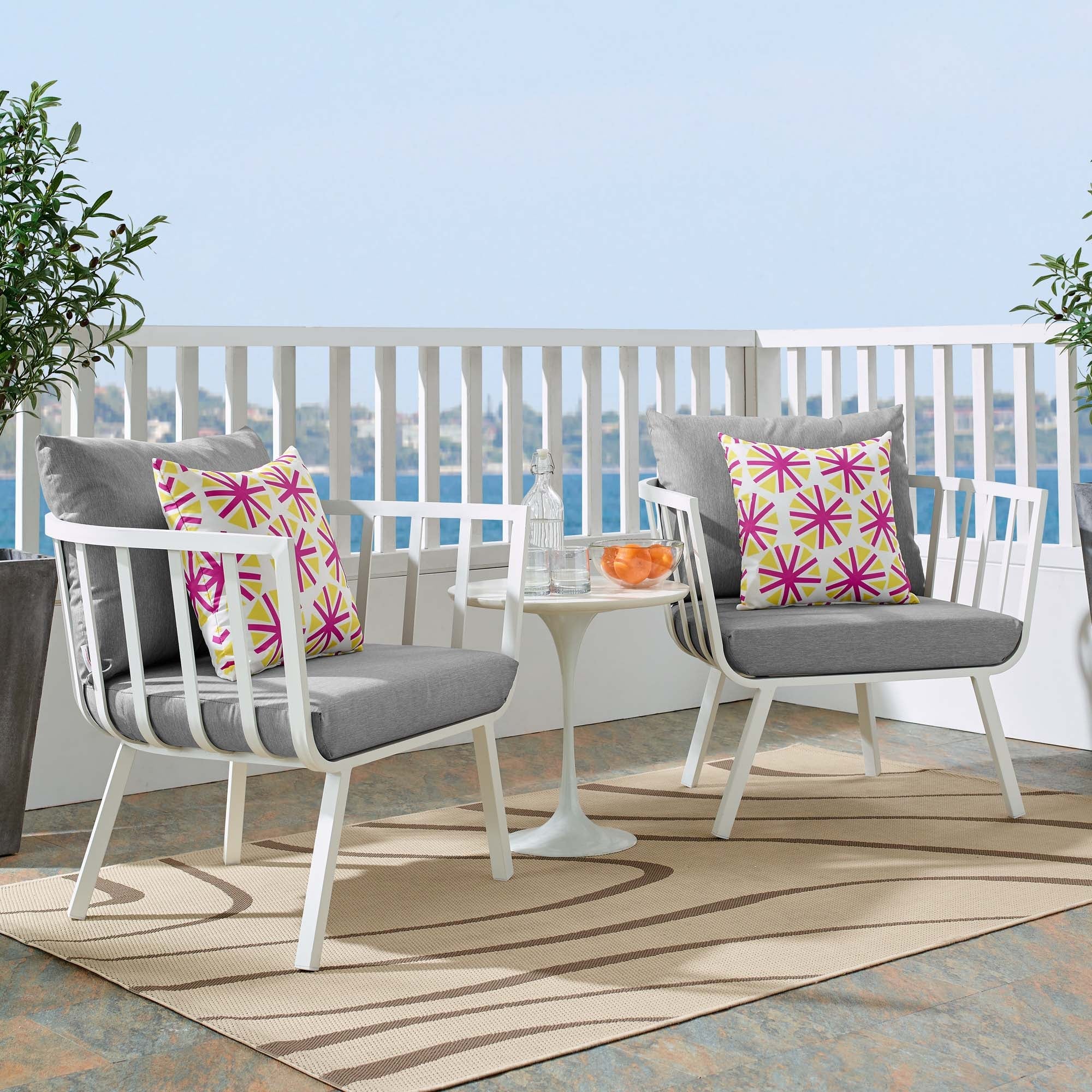 Riverside Outdoor Patio Aluminum Armchair Set of 2 by Modway