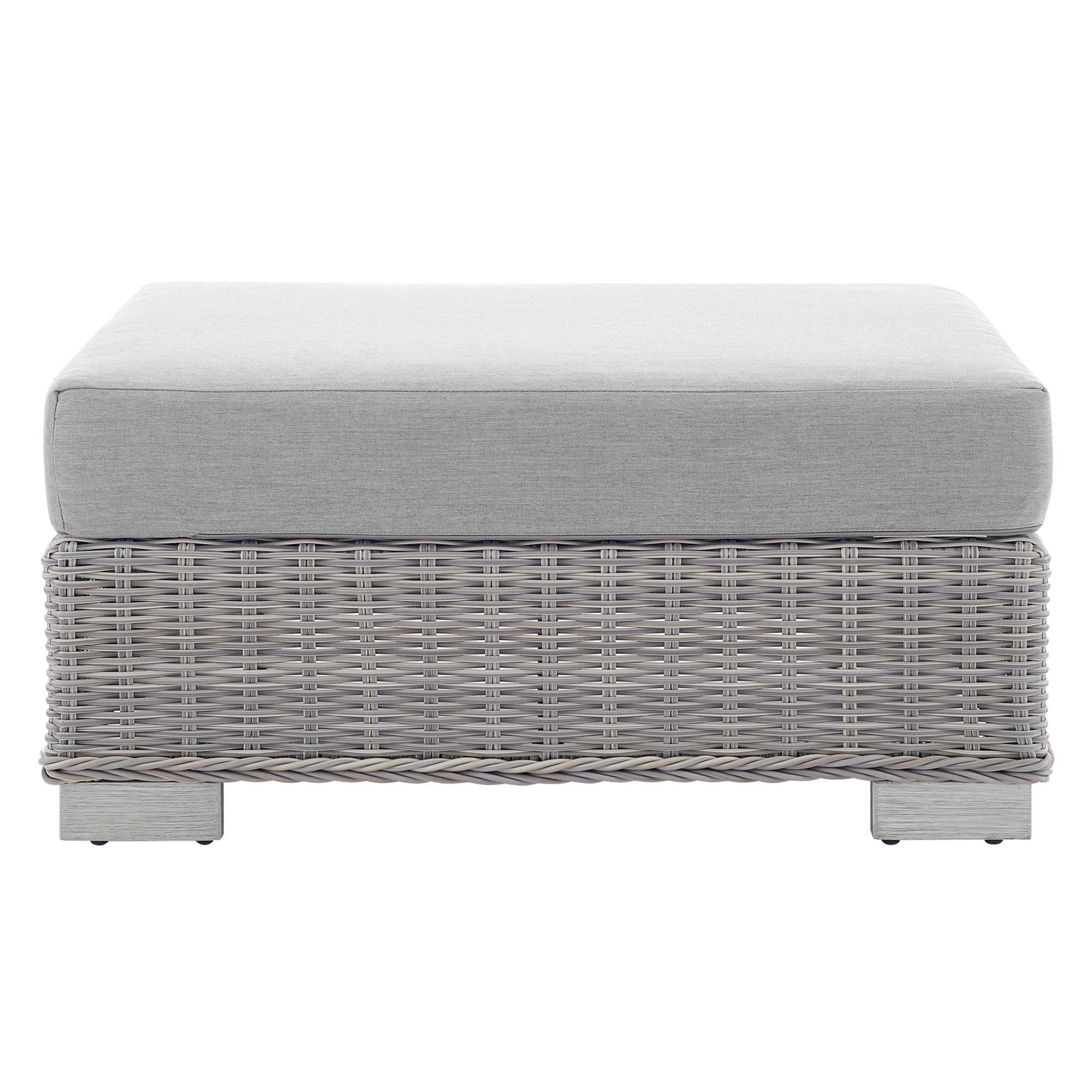 Conway Sunbrella® Outdoor Patio Wicker Rattan Ottoman by Modway