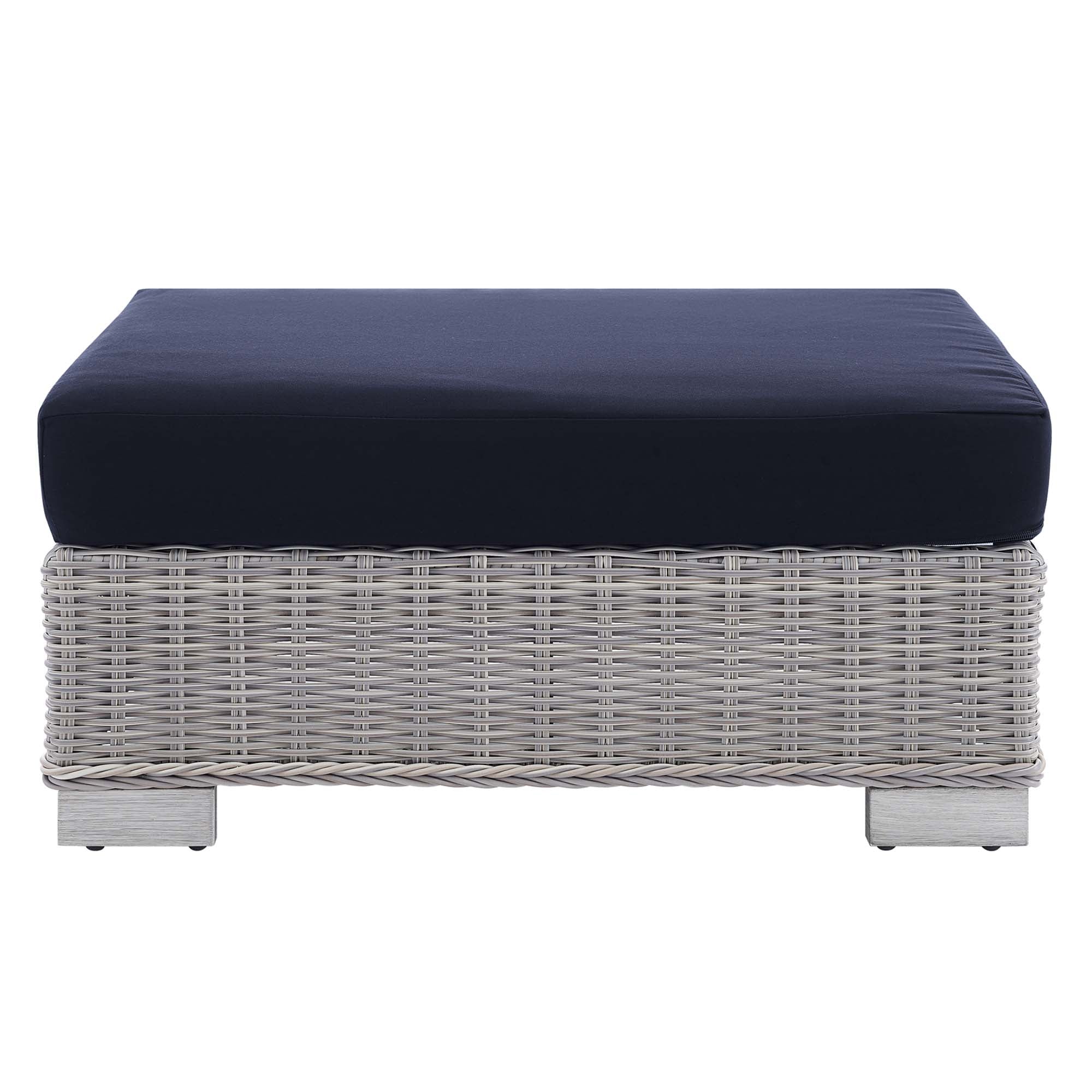 Conway Sunbrella® Outdoor Patio Wicker Rattan Ottoman by Modway
