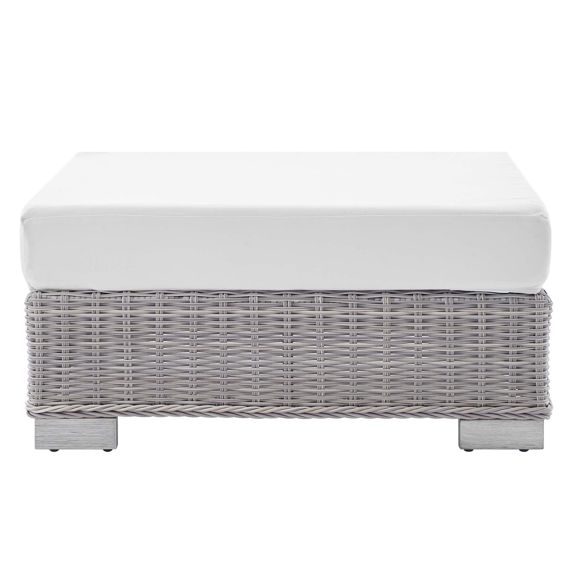 Conway Sunbrella® Outdoor Patio Wicker Rattan Ottoman by Modway