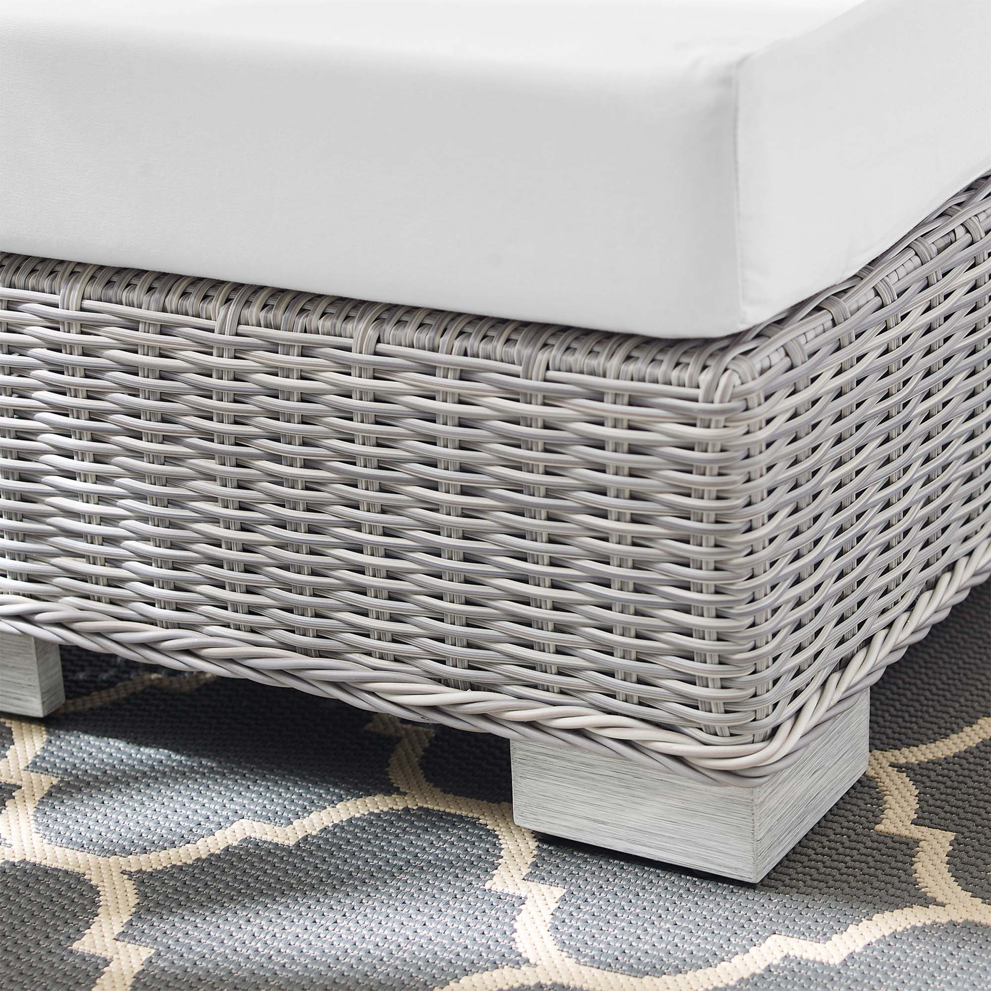 Conway Sunbrella® Outdoor Patio Wicker Rattan Ottoman by Modway