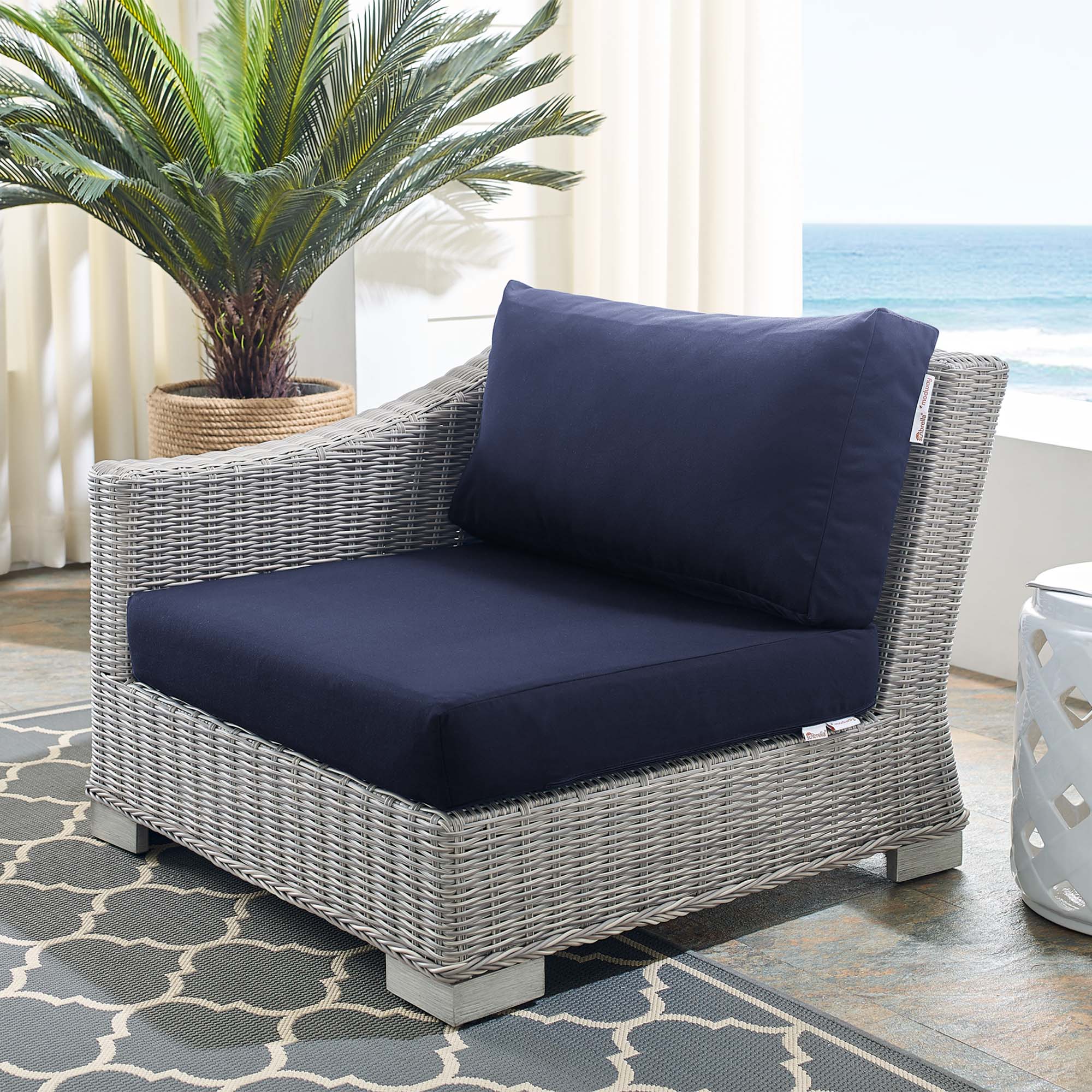 Conway Sunbrella® Outdoor Patio Wicker Rattan Left-Arm Chair by Modway