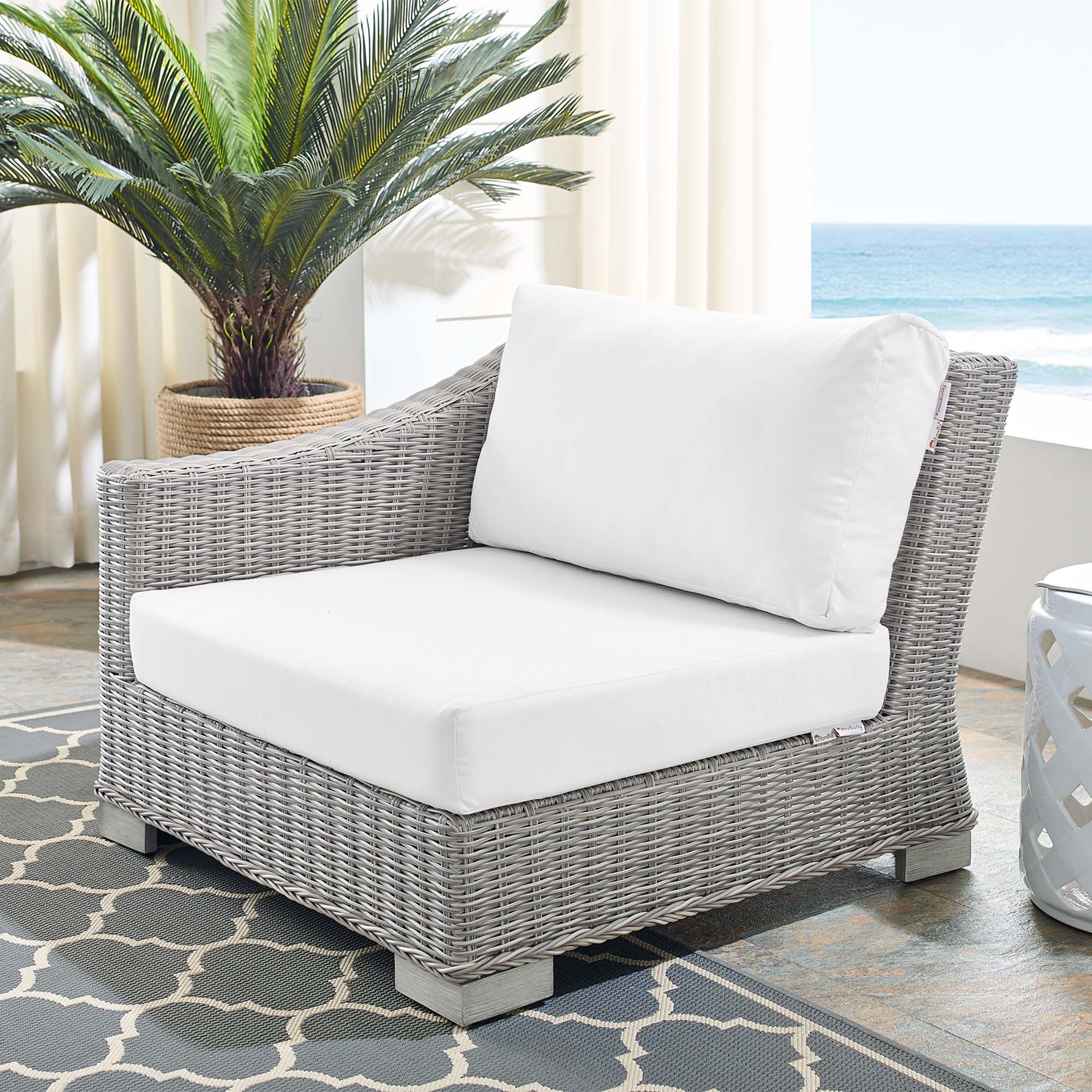 Conway Sunbrella® Outdoor Patio Wicker Rattan Left-Arm Chair by Modway