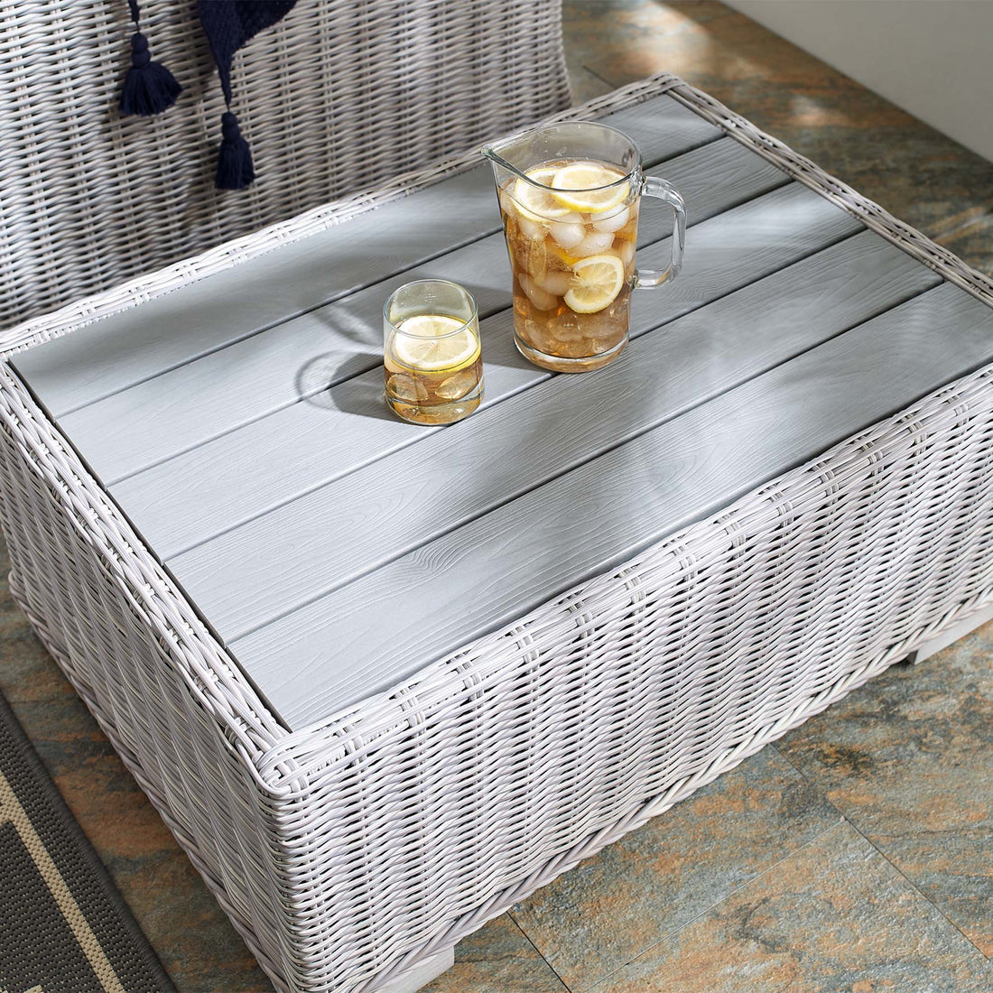 Conway 32" Outdoor Patio Wicker Rattan Coffee Table by Modway