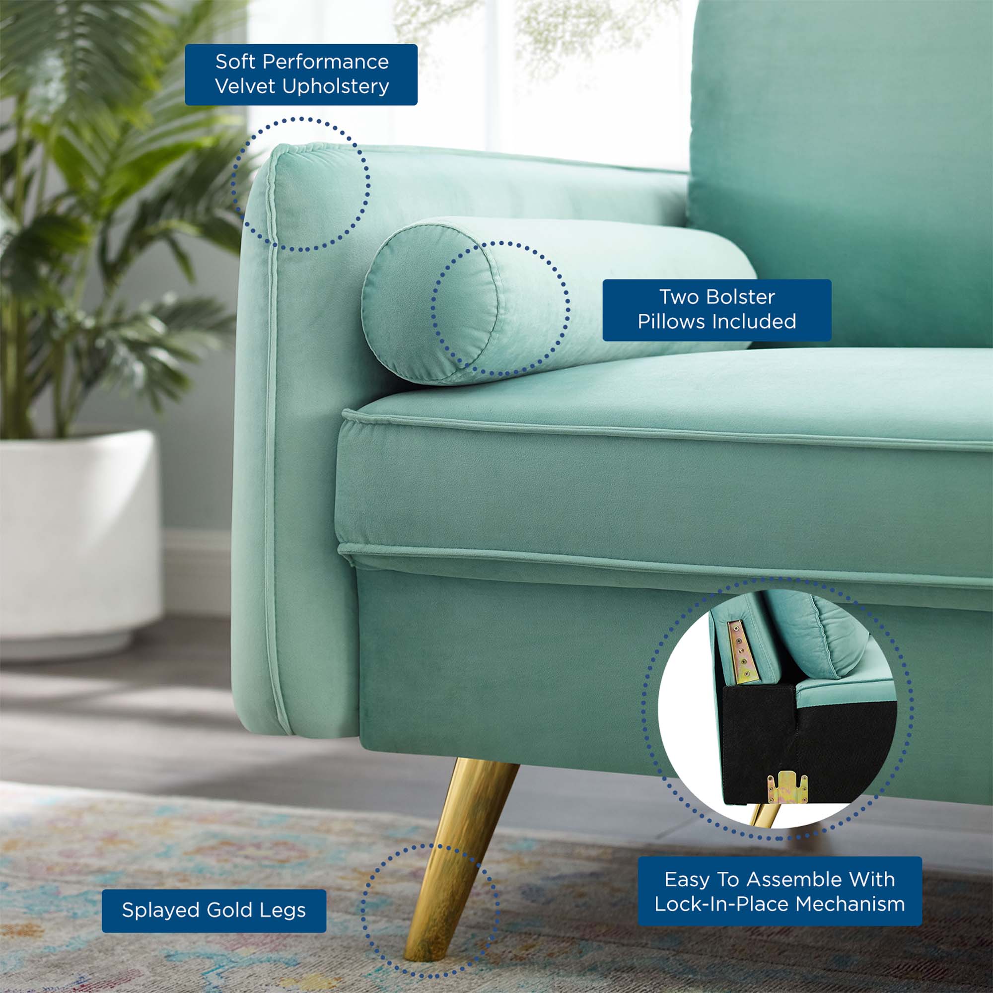 Revive Performance Velvet Sofa by Modway