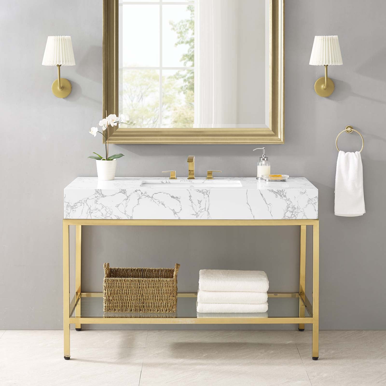 Kingsley Stainless Steel Bathroom Vanity by Modway