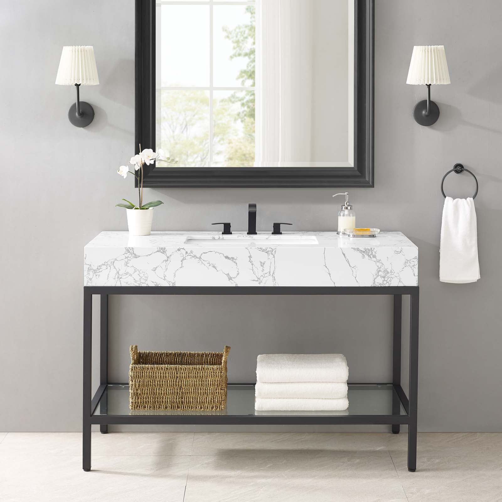 Kingsley Stainless Steel Bathroom Vanity by Modway