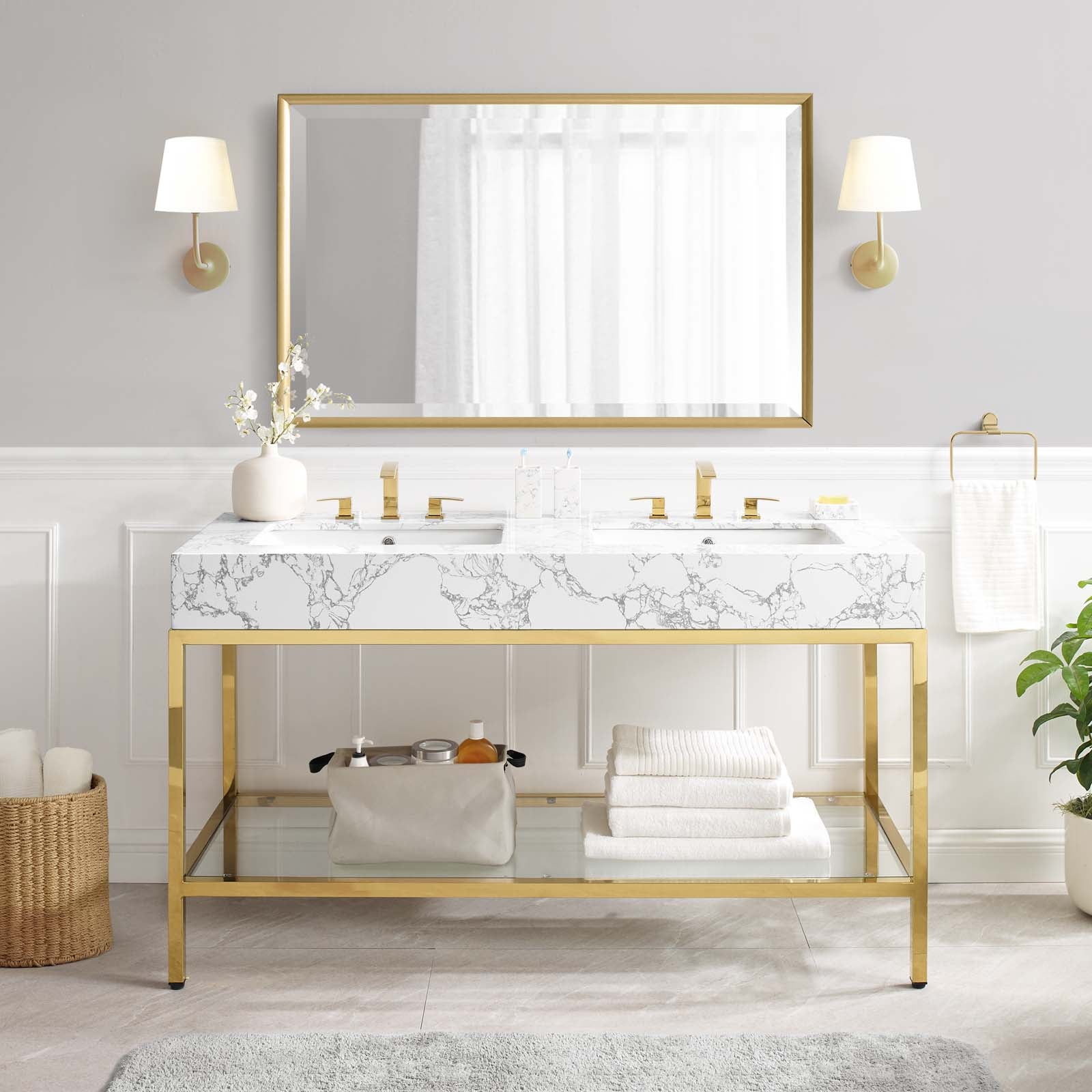Kingsley Stainless Steel Bathroom Vanity by Modway