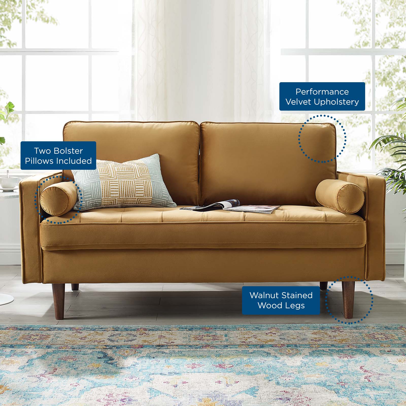 Valour Performance Velvet Loveseat by Modway