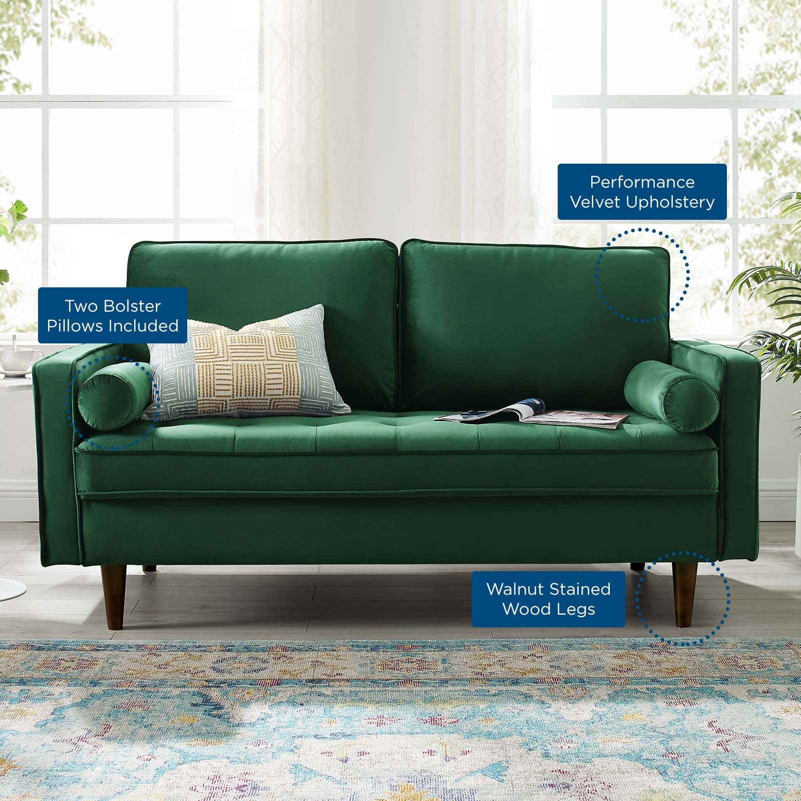 Valour Performance Velvet Loveseat by Modway