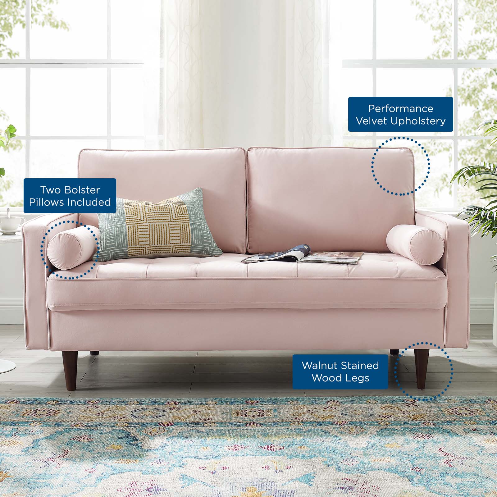 Valour Performance Velvet Loveseat by Modway