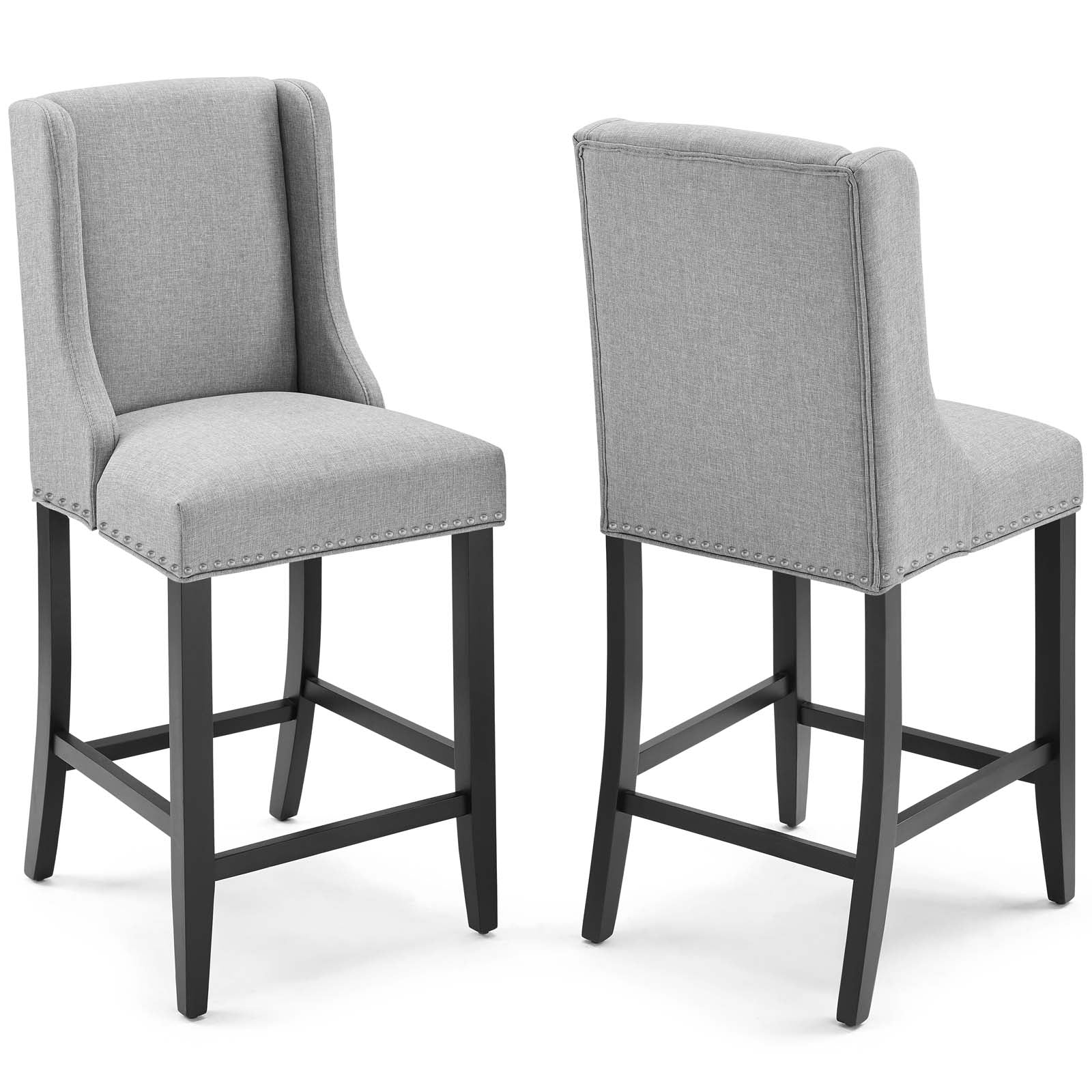 Baron Counter Stool Upholstered Fabric Set of 2 by Modway