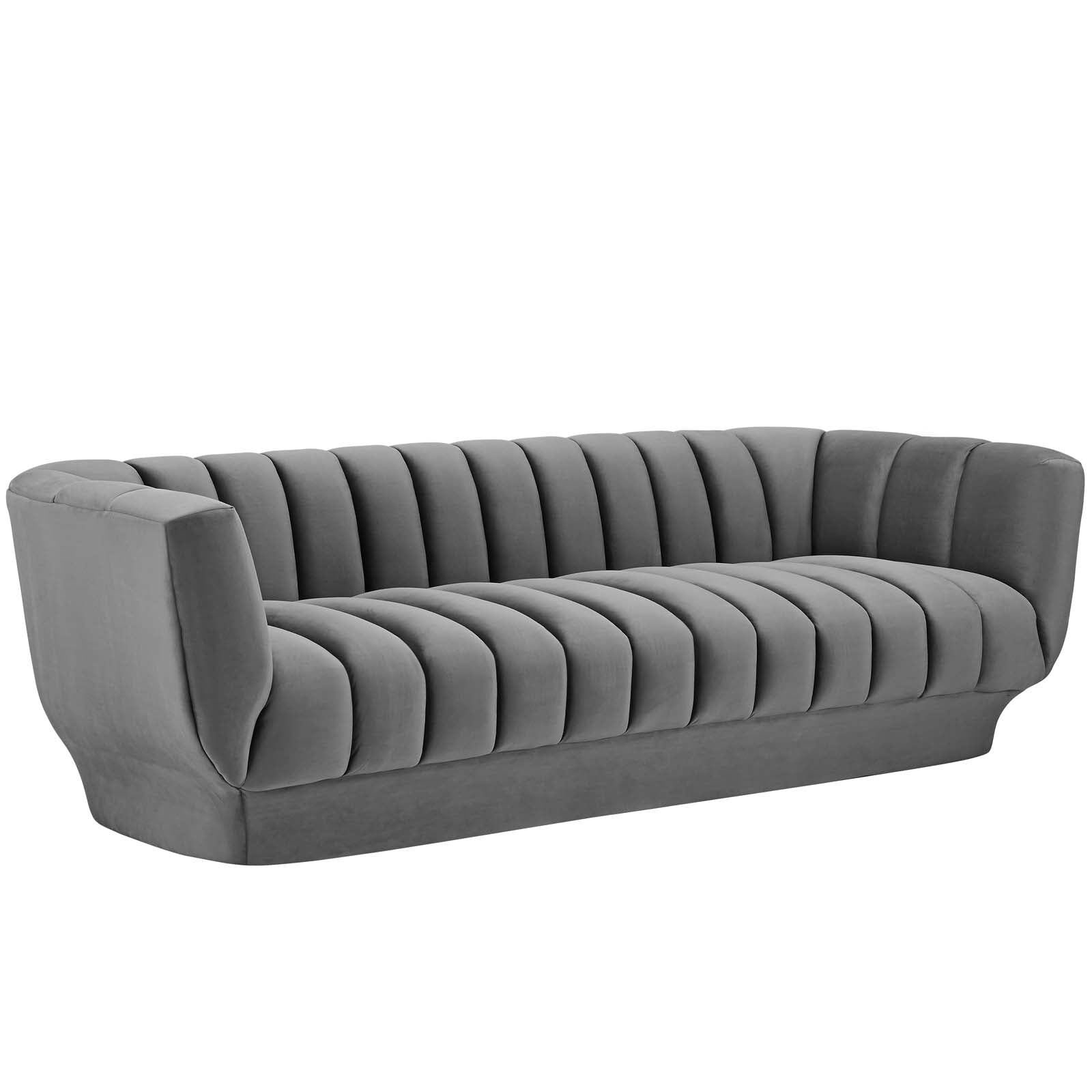 Entertain Vertical Channel Tufted Performance Velvet Sofa and Armchair Set by Modway