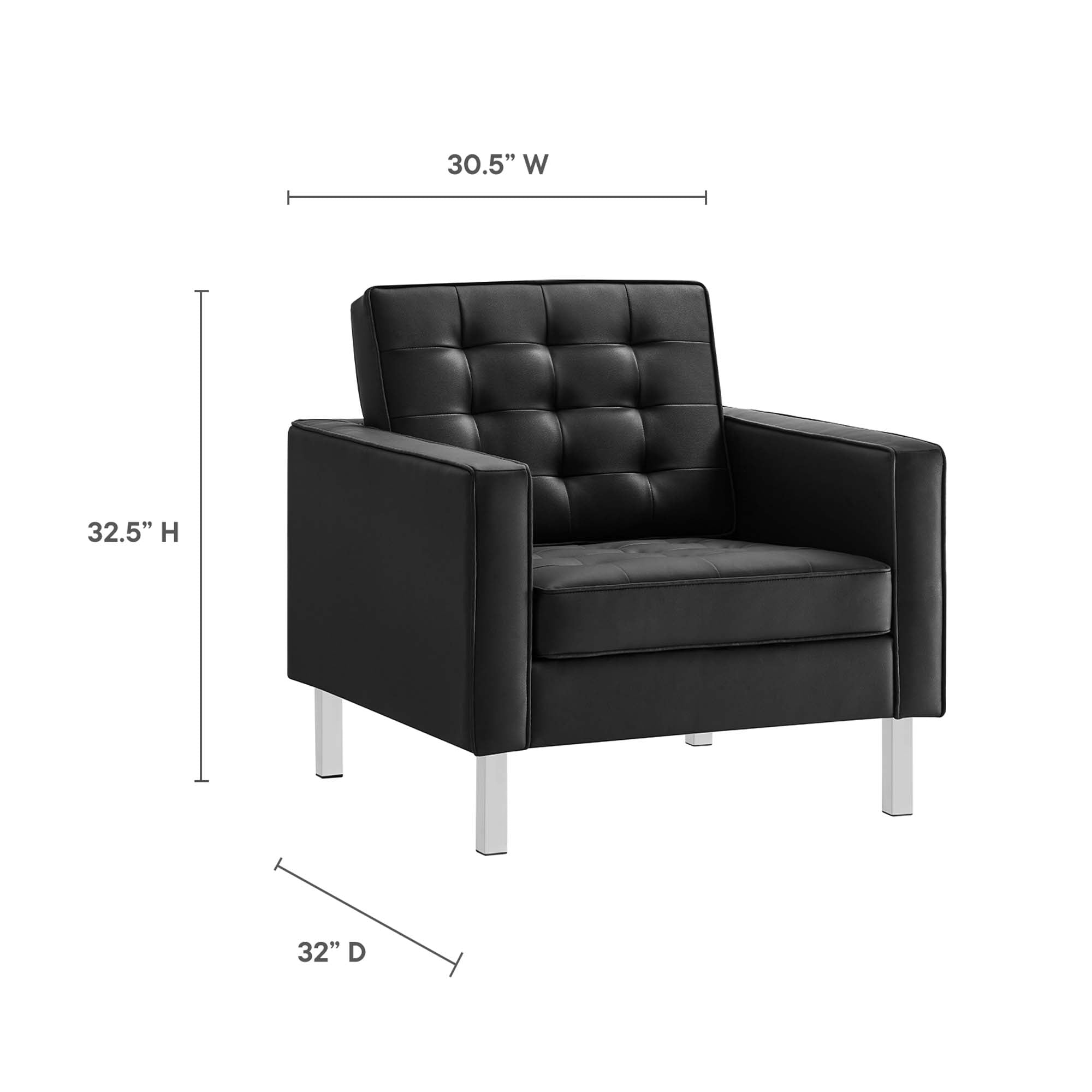 Loft Tufted Vegan Leather 3-Piece Furniture Set by Modway