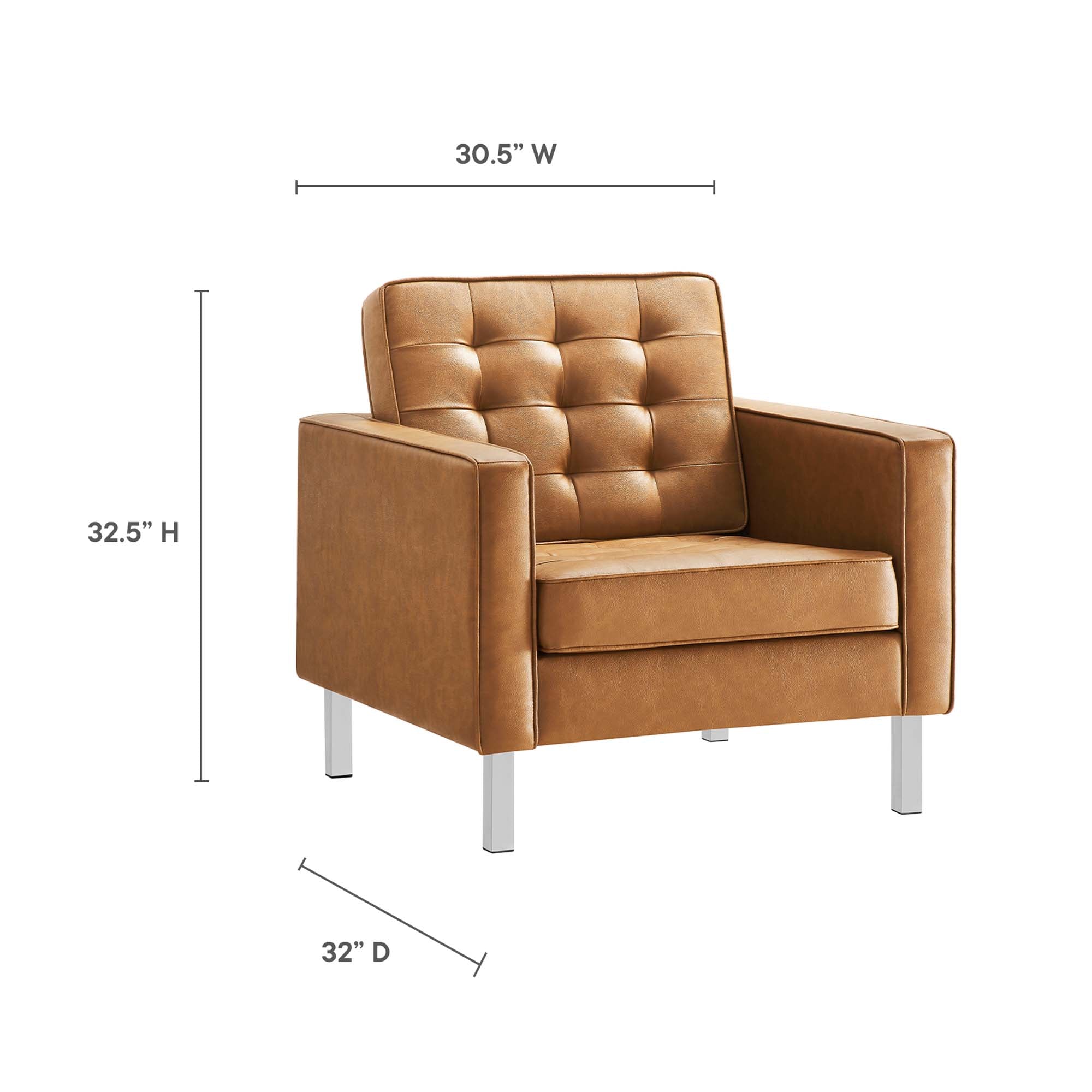 Loft Tufted Vegan Leather 3-Piece Furniture Set by Modway