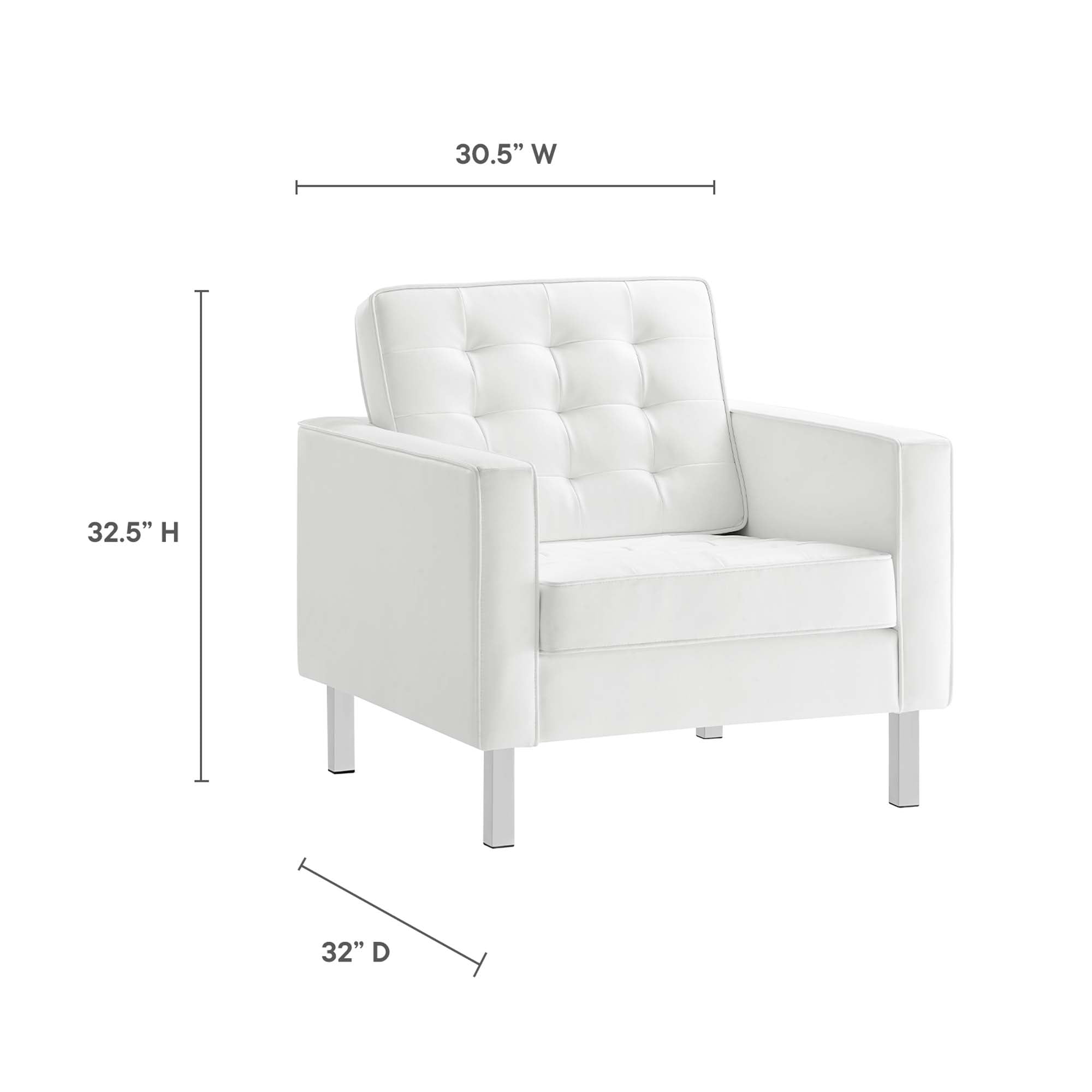 Loft Tufted Vegan Leather 3-Piece Furniture Set by Modway