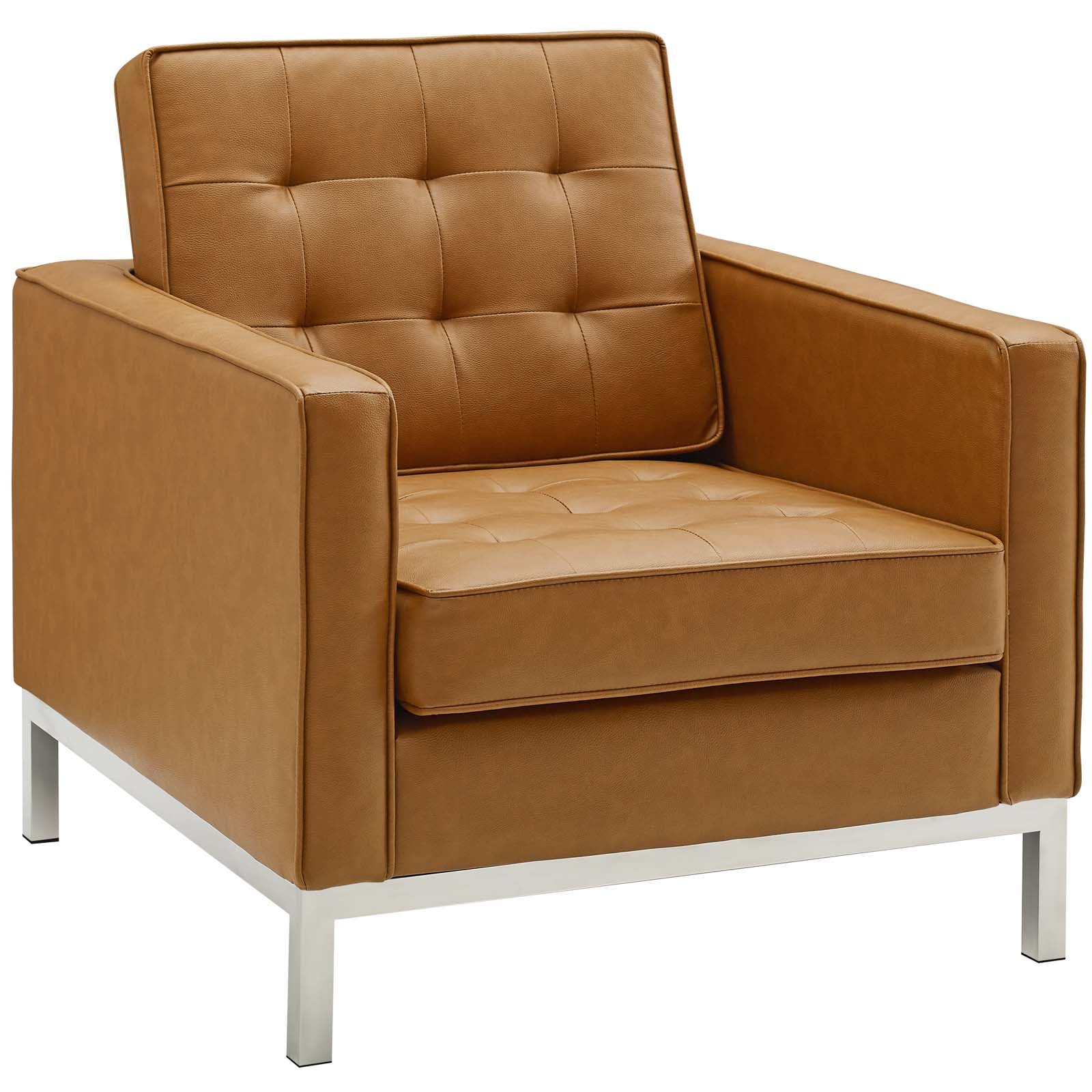 Loft 3 Piece Tufted Upholstered Faux Leather Set by Modway