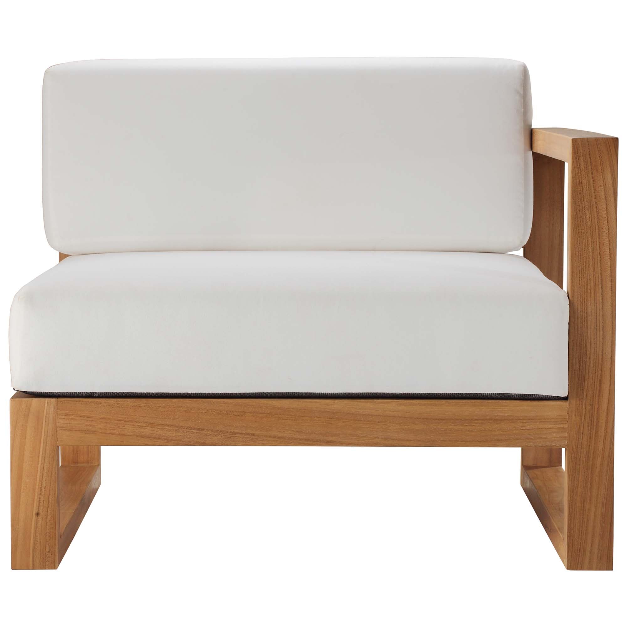 Upland Outdoor Patio Teak Wood Right-Arm Chair by Modway
