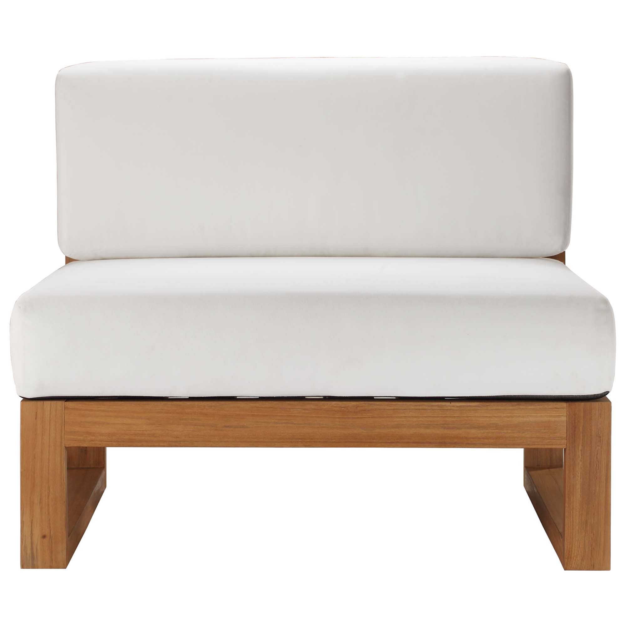 Upland Outdoor Patio Teak Wood Armless Chair by Modway
