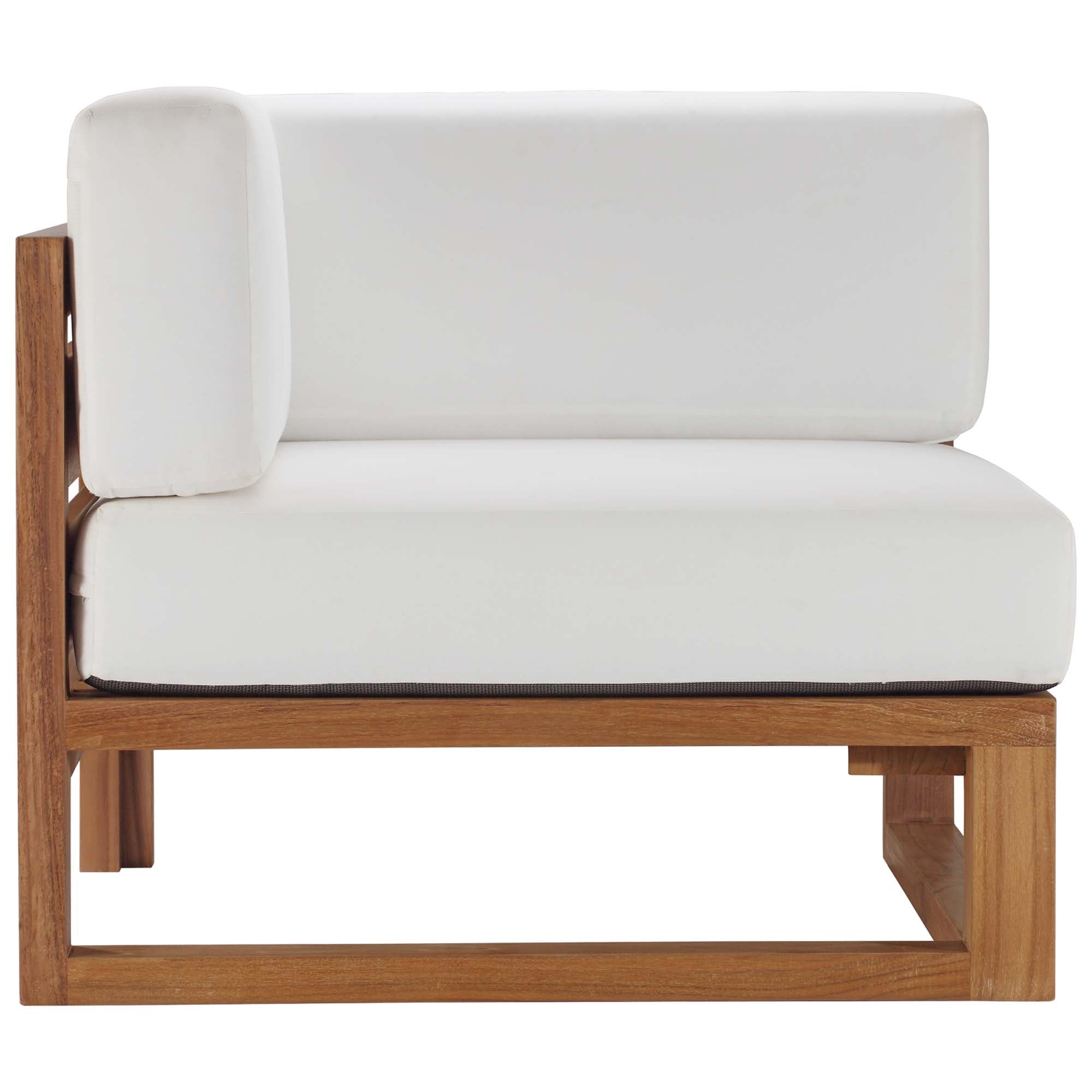 Upland Outdoor Patio Teak Wood Corner Chair by Modway