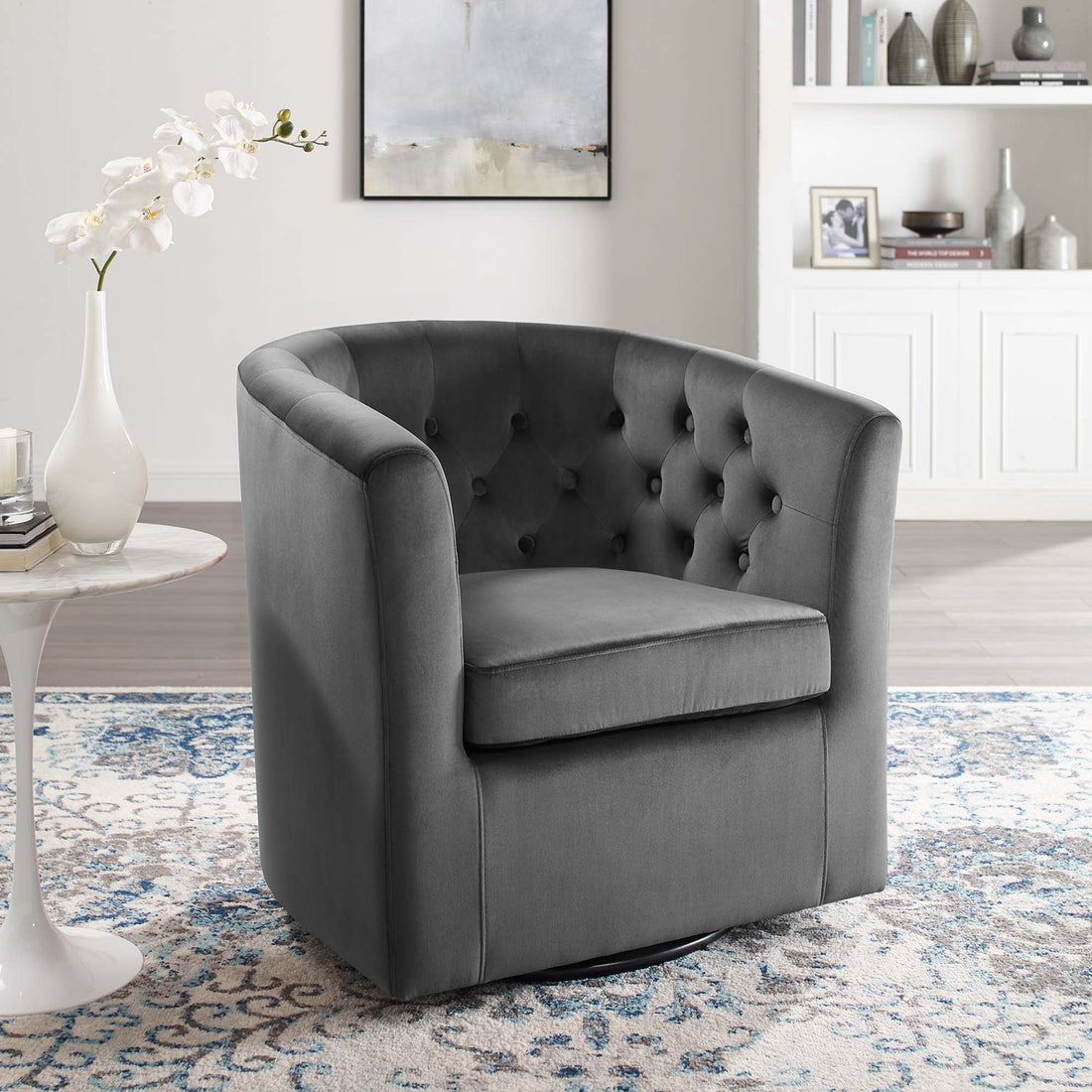 Prospect Tufted Performance Velvet Swivel Armchair by Modway