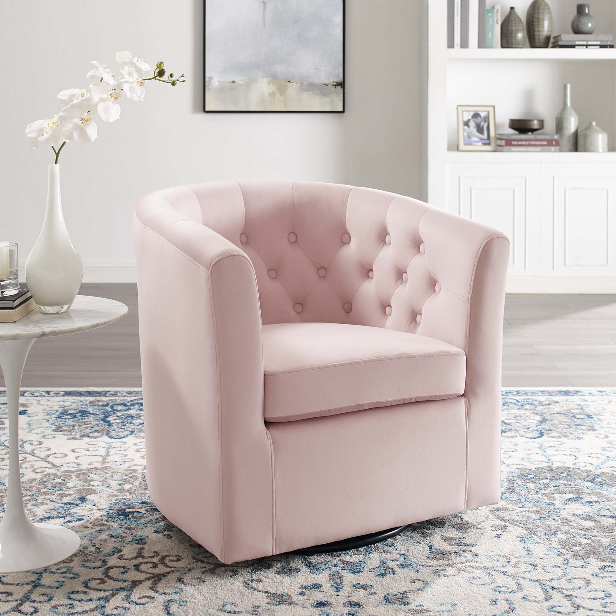 Prospect Tufted Performance Velvet Swivel Armchair by Modway