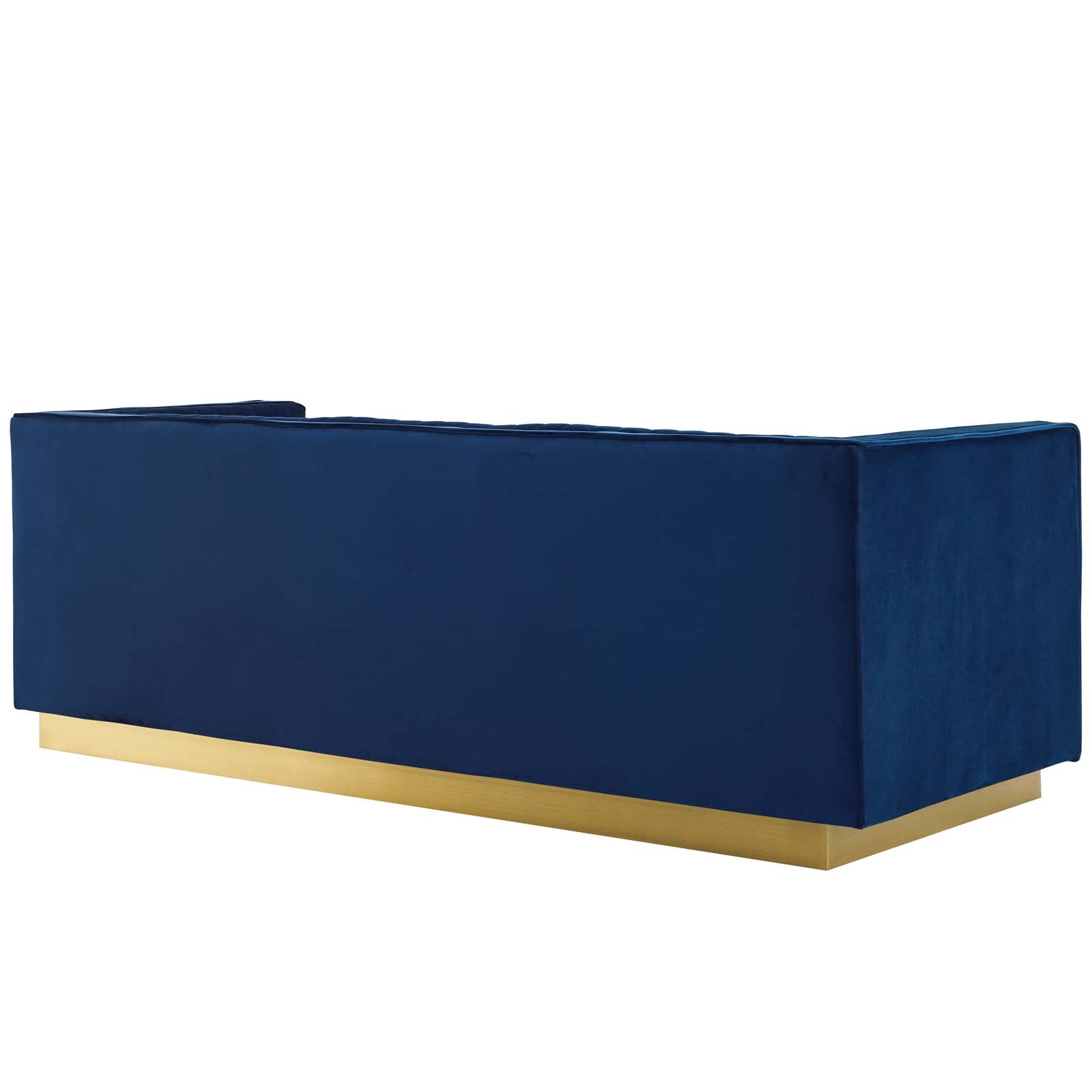 Sanguine Vertical Channel Tufted Upholstered Performance Velvet Sofa and Armchair Set by Modway