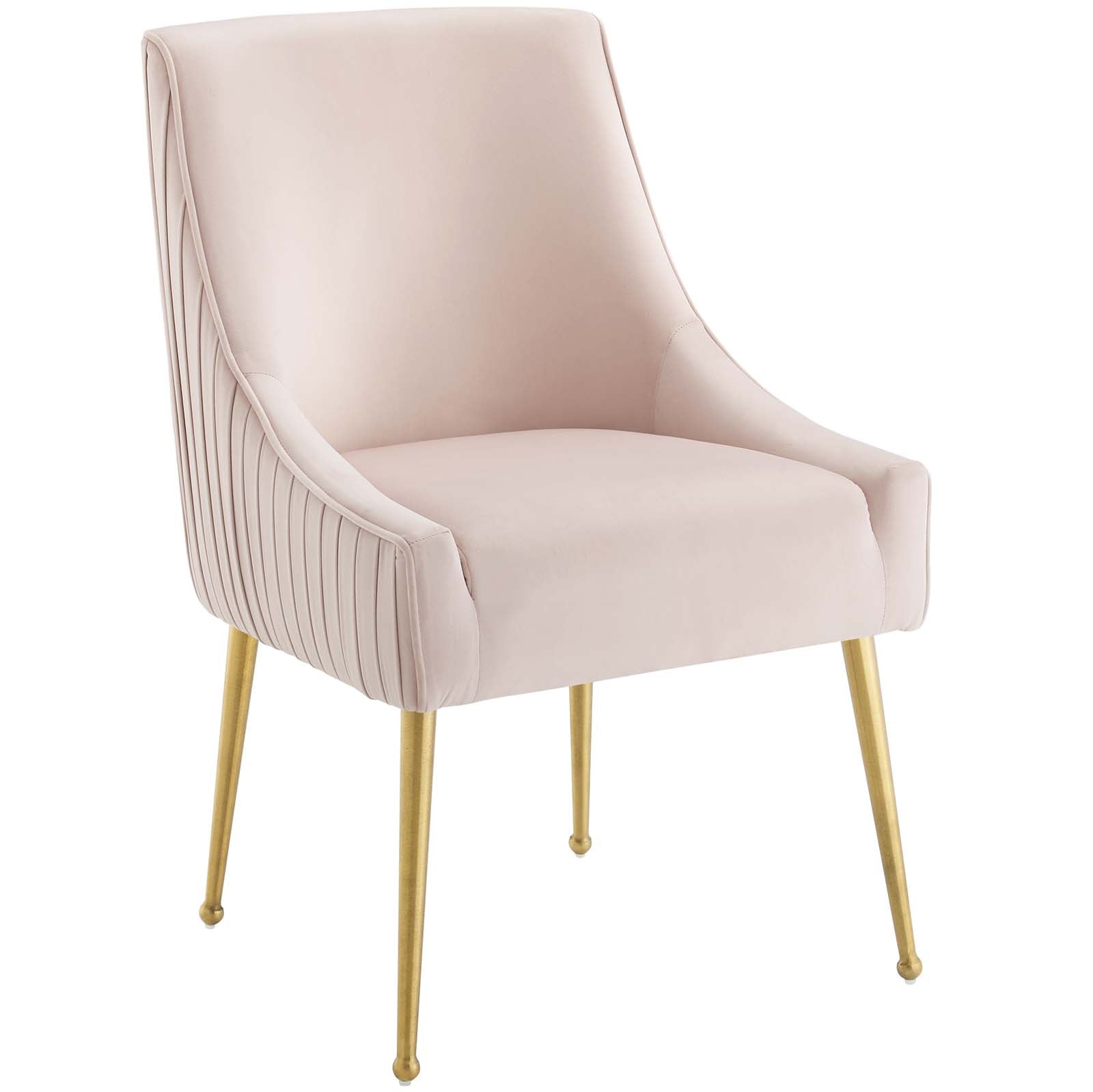 Discern Pleated Back Upholstered Performance Velvet Dining Chair Set of 2 by Modway
