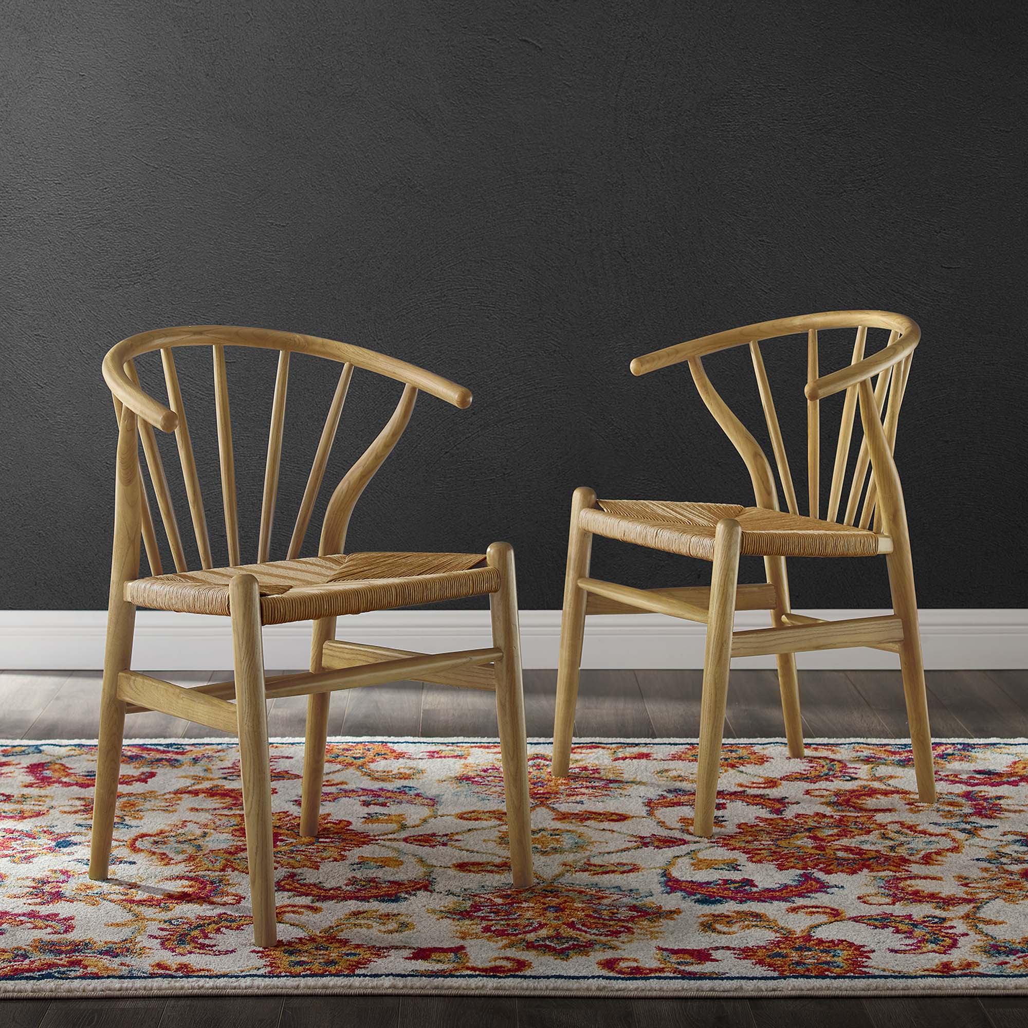 Flourish Spindle Wood Dining Side Chair Set of 2 by Modway