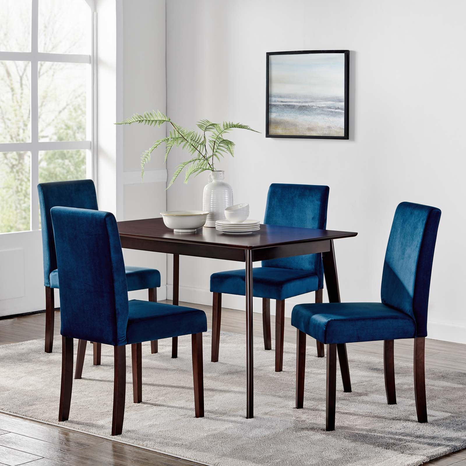 Prosper 5 Piece Upholstered Velvet Dining Set by Modway