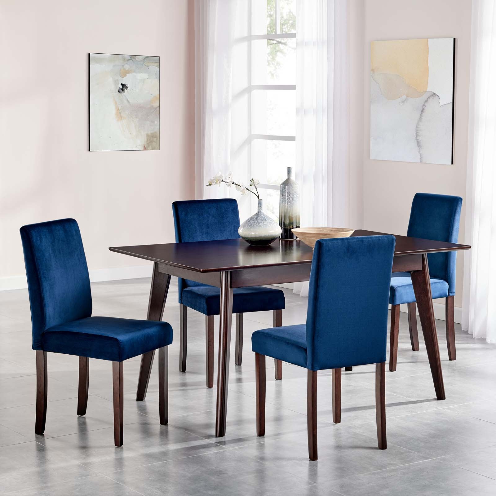 Prosper 5 Piece Upholstered Velvet Dining Set by Modway