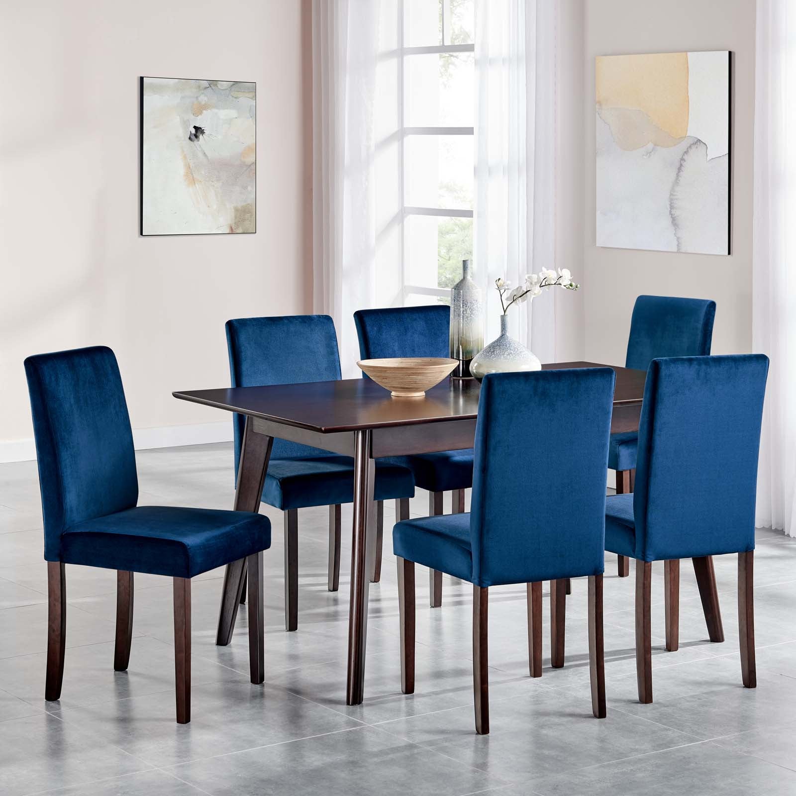 Prosper 7 Piece Upholstered Velvet Dining Set by Modway