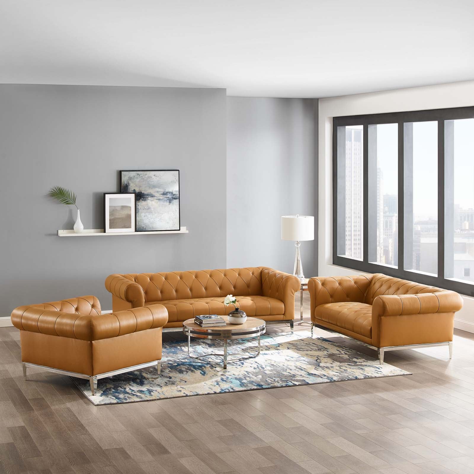 Idyll 3 Piece Upholstered Leather Set by Modway