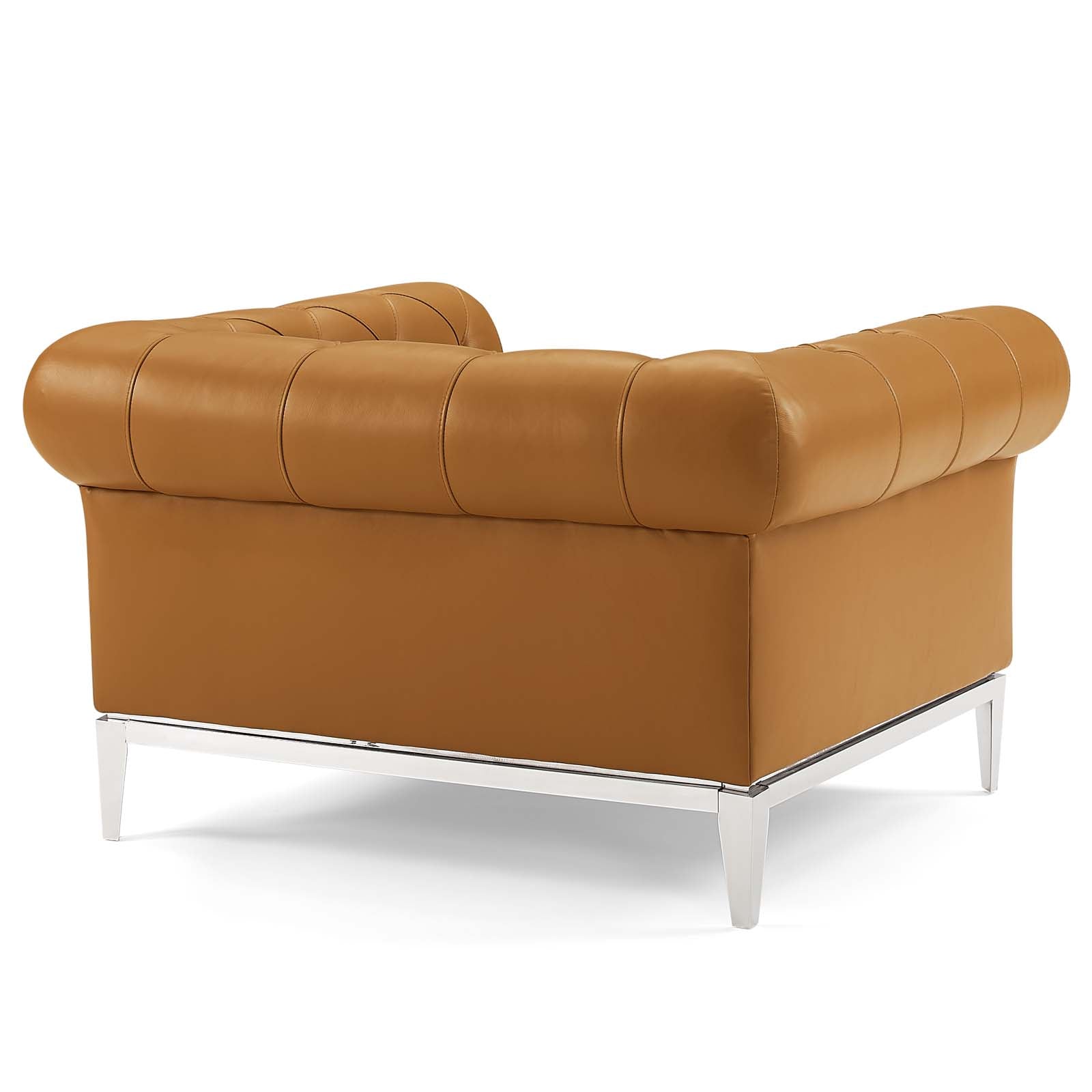 Idyll Tufted Upholstered Leather Sofa and Armchair Set by Modway