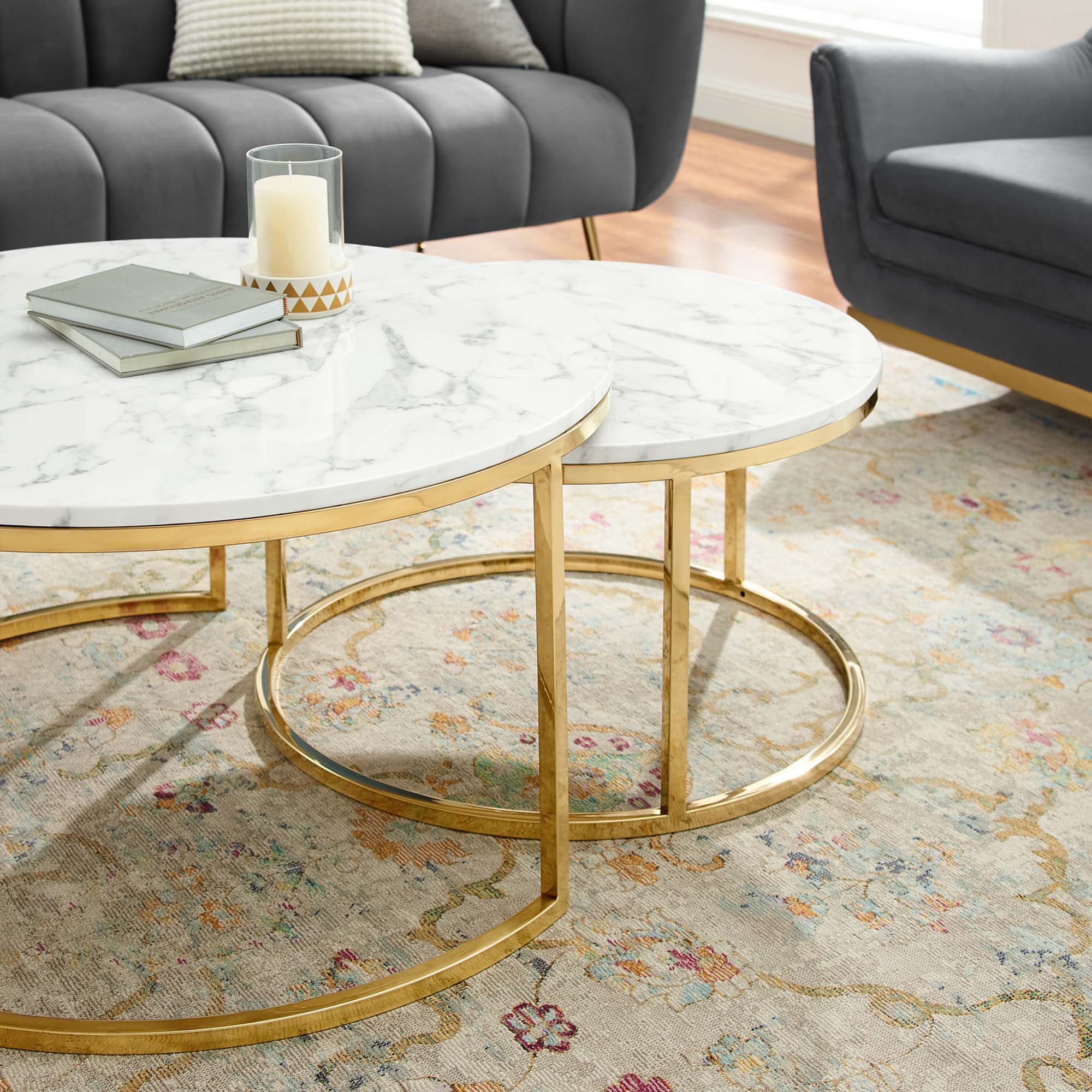Ravenna Artificial Marble Nesting Coffee Table by Modway