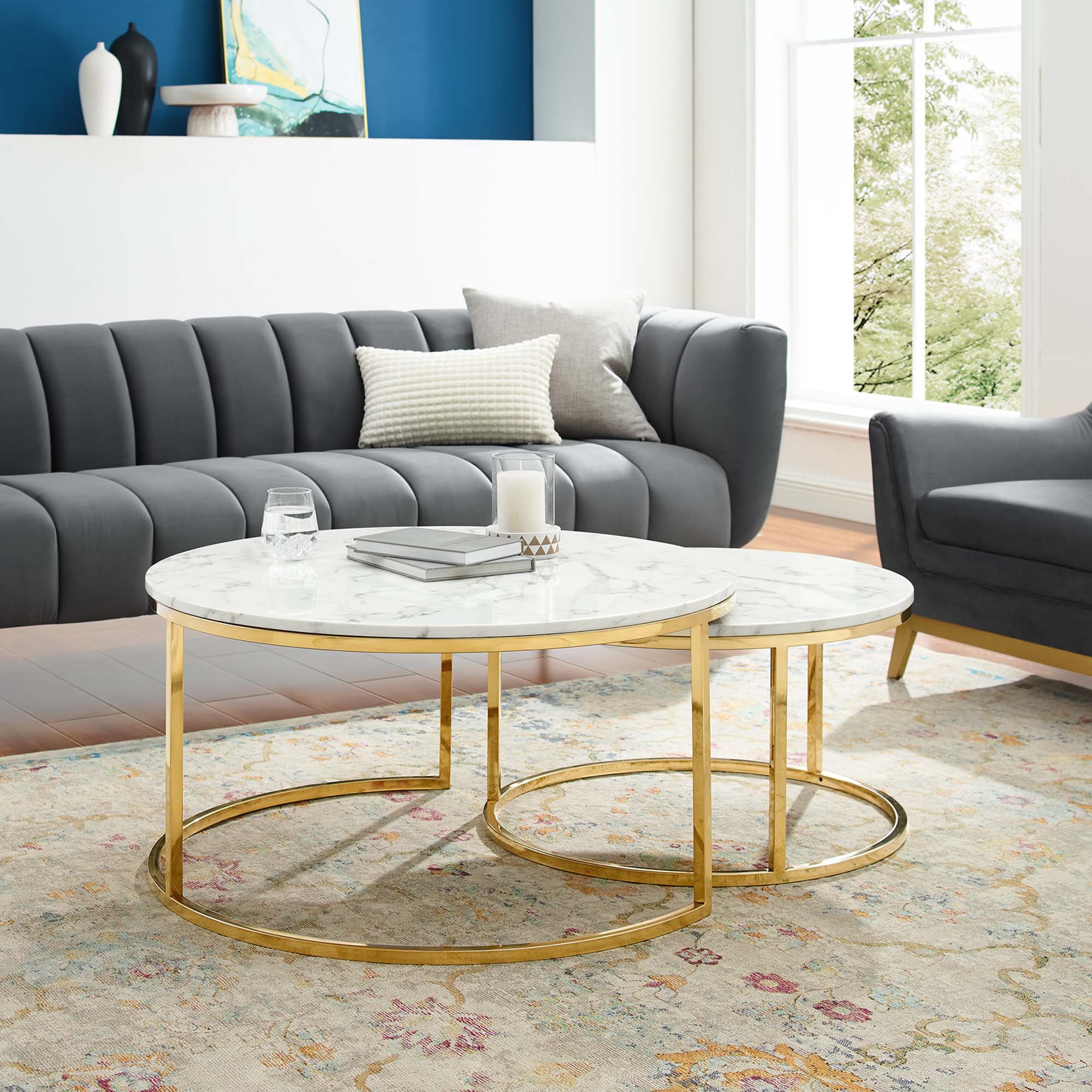 Ravenna Artificial Marble Nesting Coffee Table by Modway
