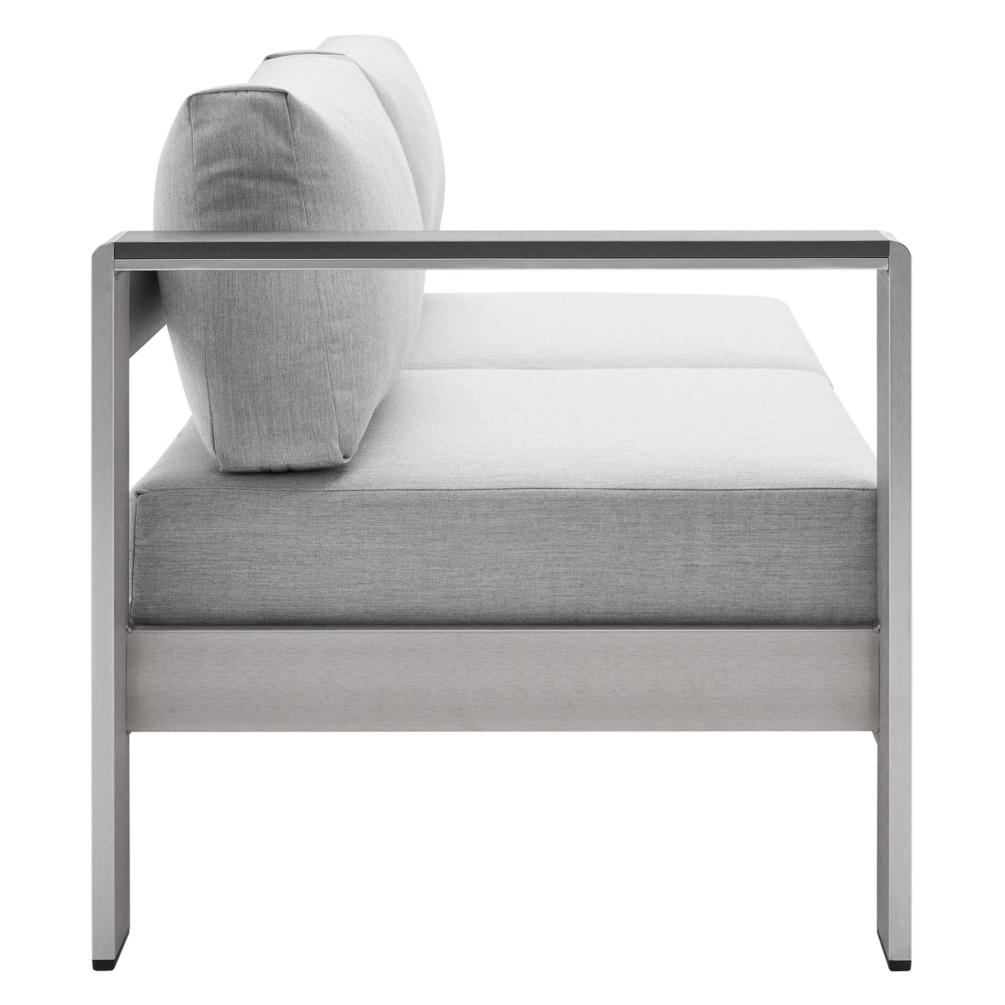 Shore Sunbrella® Fabric Aluminum Outdoor Patio Left-Arm Loveseat by Modway