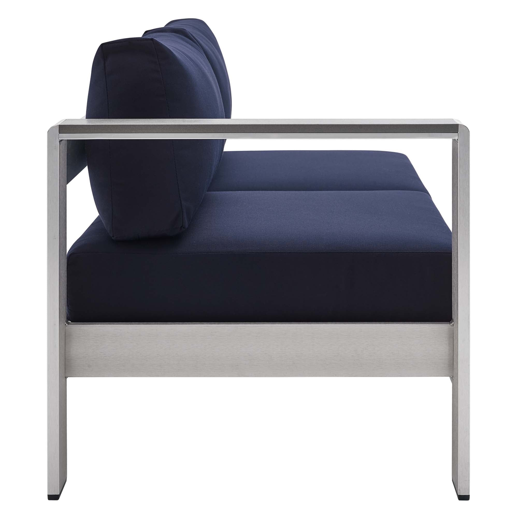 Shore Sunbrella® Fabric Aluminum Outdoor Patio Left-Arm Loveseat by Modway