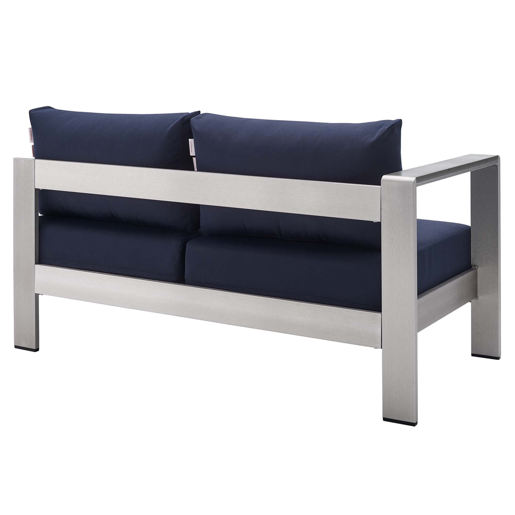 Shore Sunbrella® Fabric Aluminum Outdoor Patio Left-Arm Loveseat by Modway